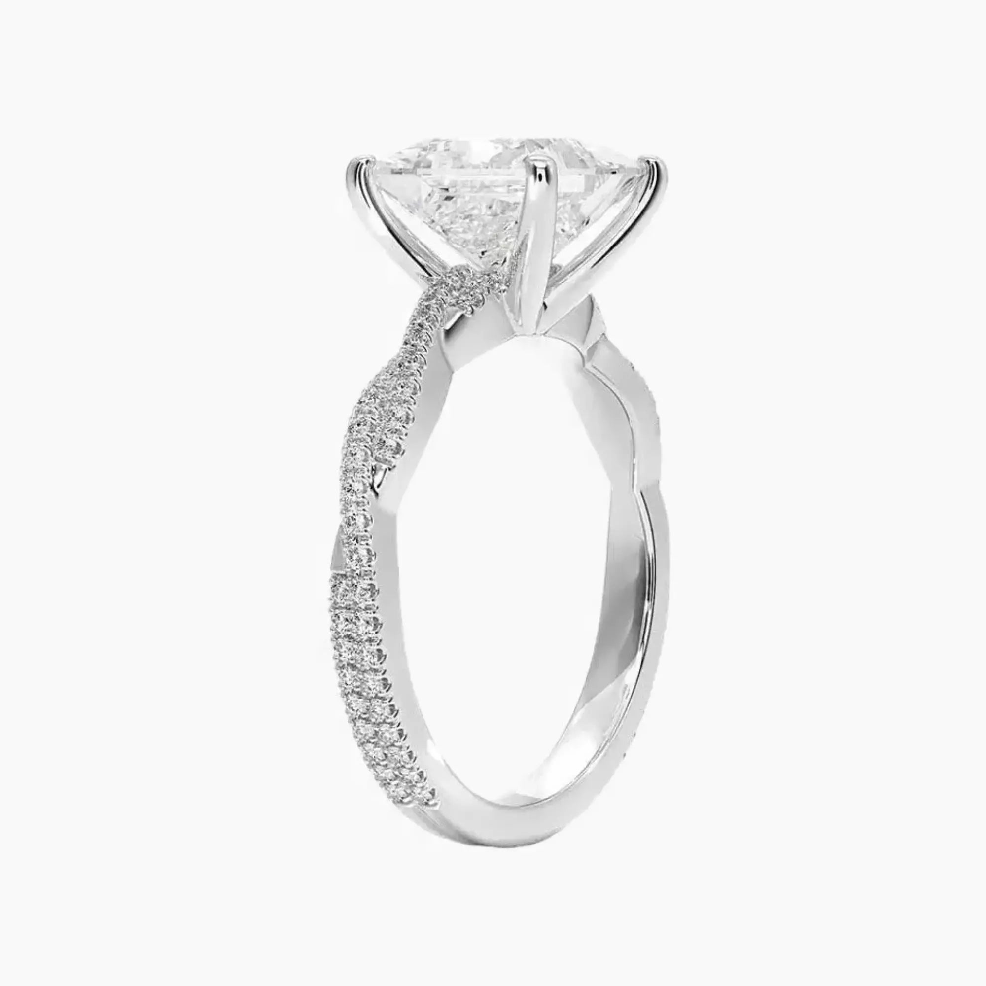 Cassia Princess Designer 2 Carat Lab Grown Diamond Engagement Ring in 14K Rose Gold