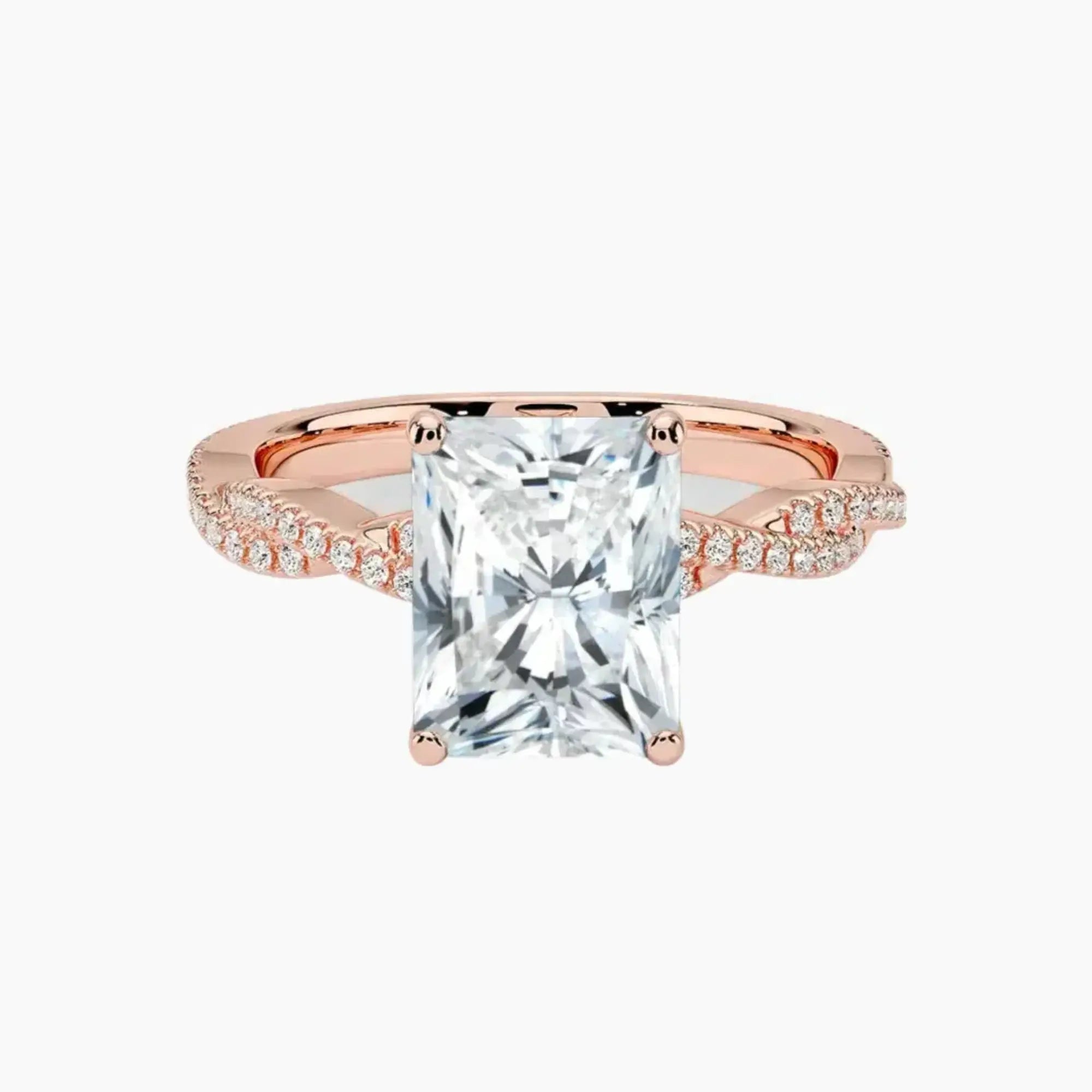 Cassia Radiant Designer 3 Carat Lab Grown Diamond Engagement Ring in 14K White Gold