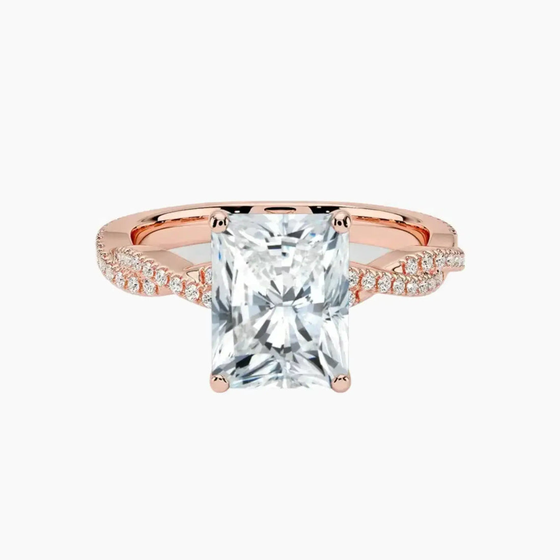 Briar Radiant Designer Diamond Ring Setting in 14K White Gold