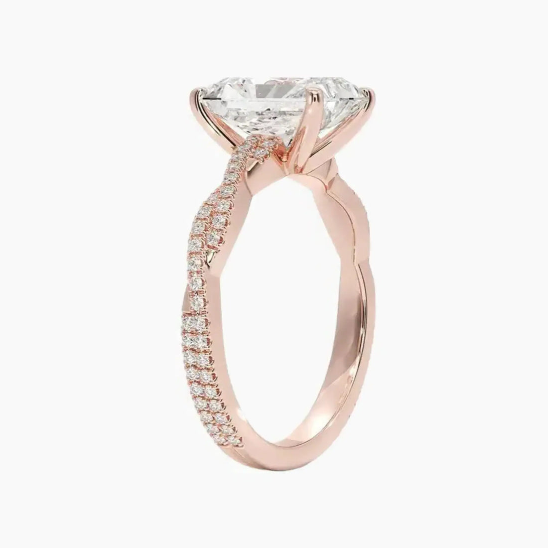 Briar Radiant Designer 2 Carat Lab Grown Diamond Engagement Ring in 18K White Gold