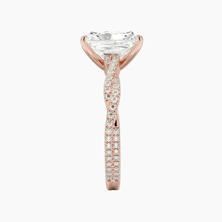 Briar Radiant Designer 3 Carat Lab Grown Diamond Engagement Ring in 18K White Gold