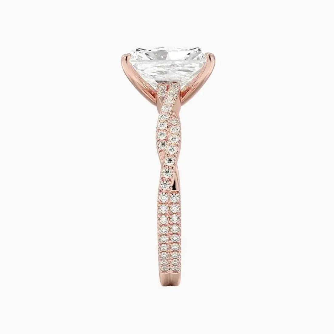 Briar Radiant Designer 2 Carat Lab Grown Diamond Engagement Ring in 18K White Gold