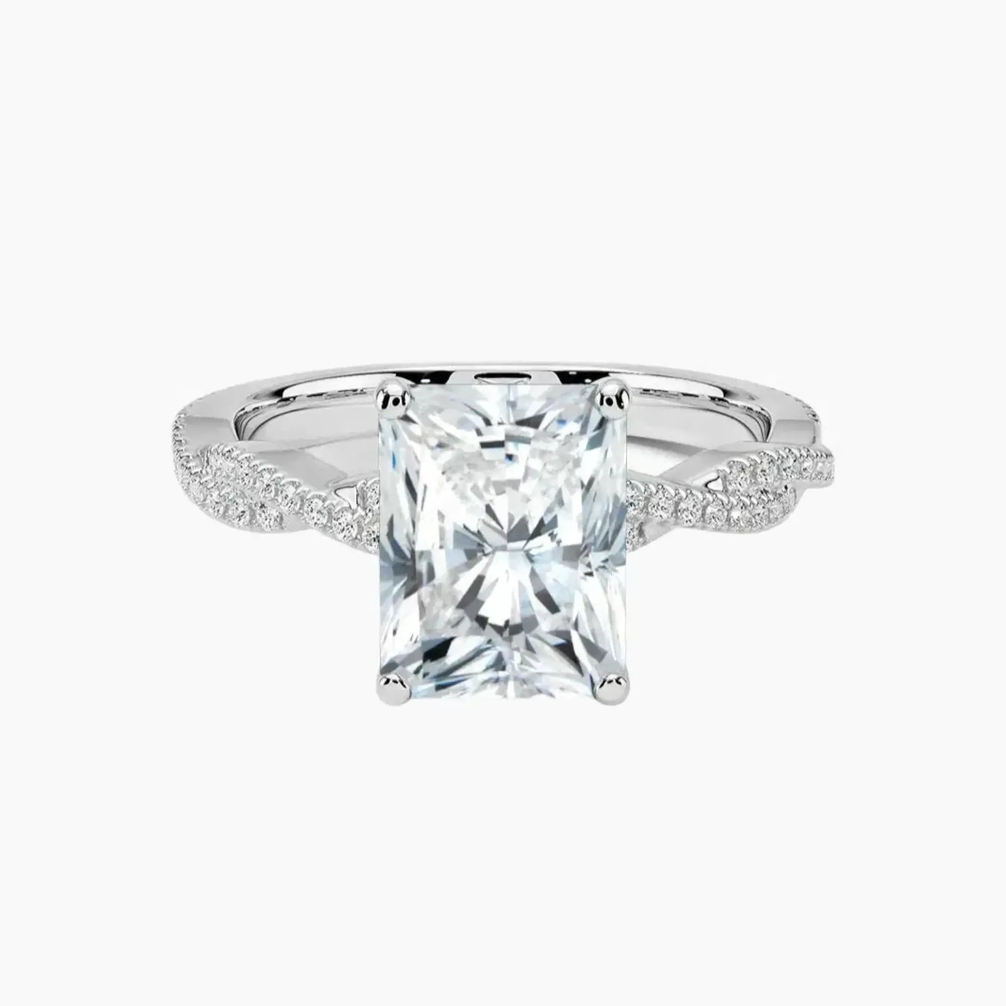 Briar Radiant Designer Diamond Ring Setting in 18K White Gold