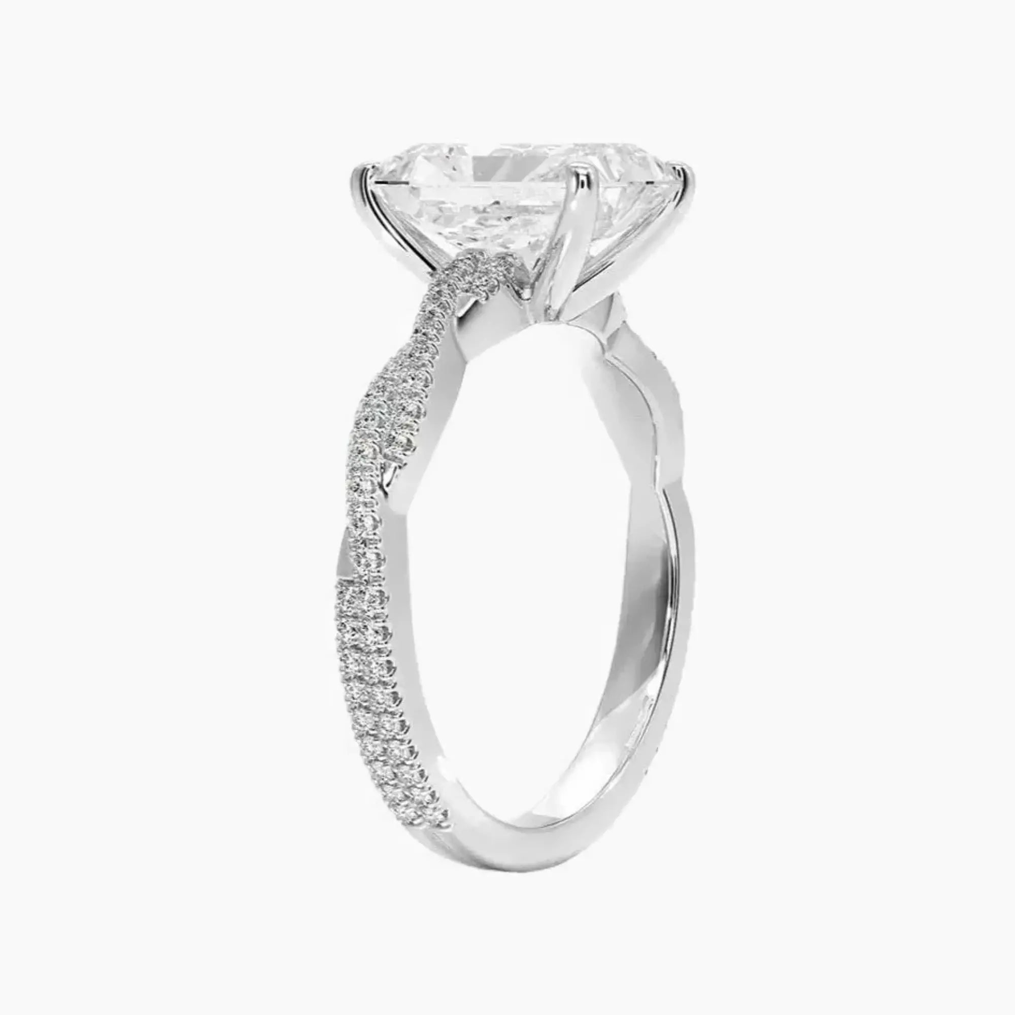 Briar Radiant Designer 1 Carat Lab Grown Diamond Engagement Ring in 18K Rose Gold