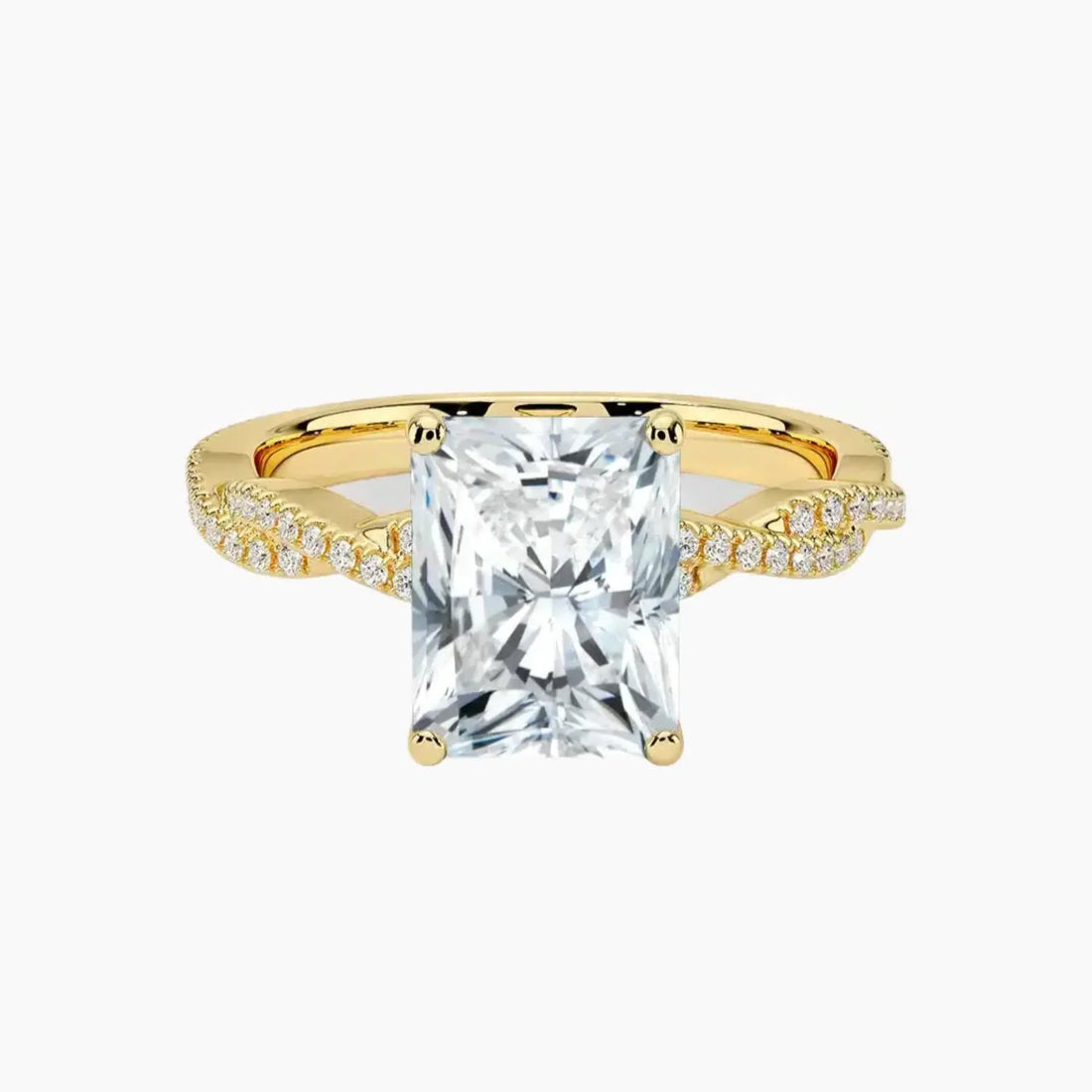 Briar Radiant Designer 2 Carat Lab Grown Diamond Engagement Ring in 18K White Gold