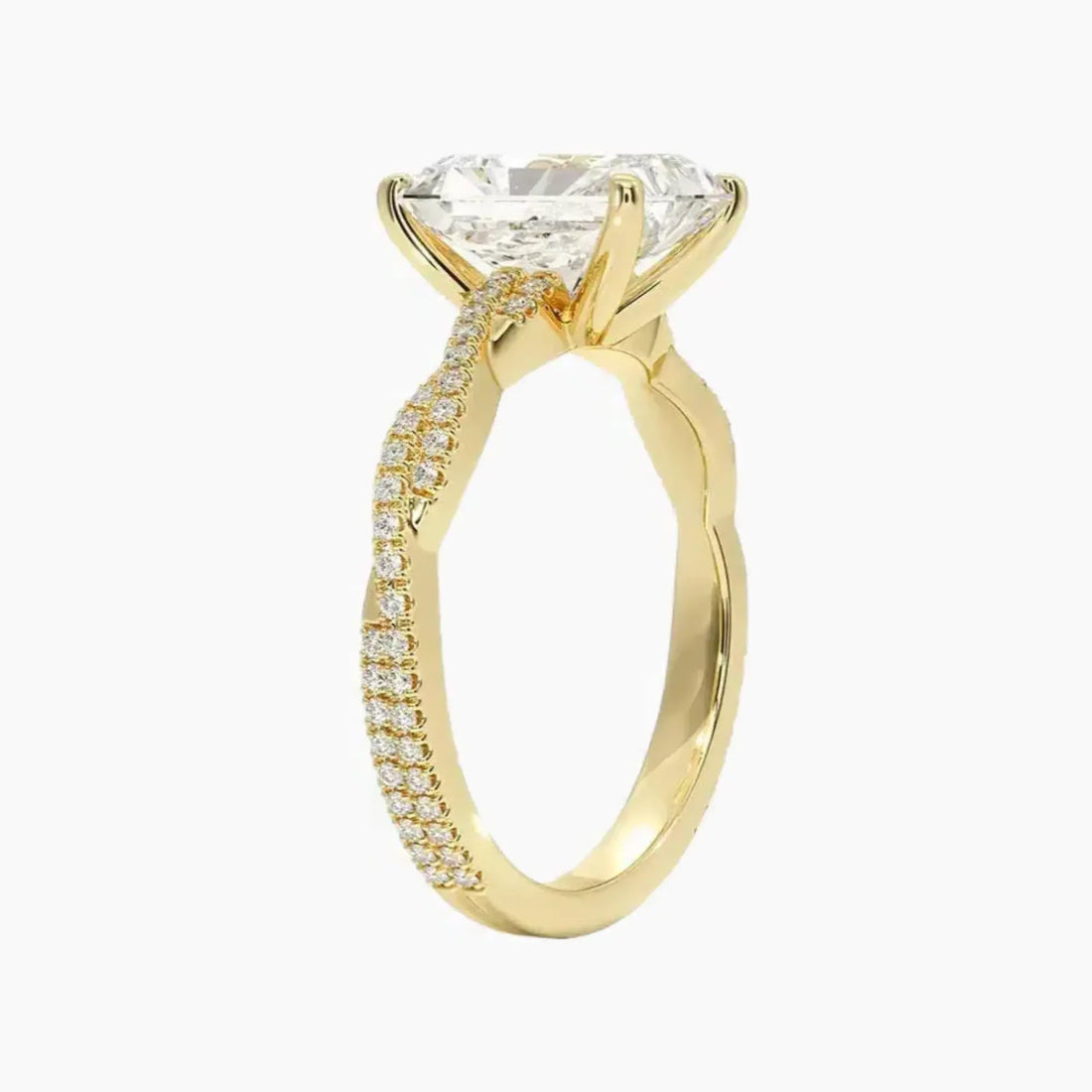 Briar Radiant Designer 1 Carat Lab Grown Diamond Engagement Ring in 14K White Gold