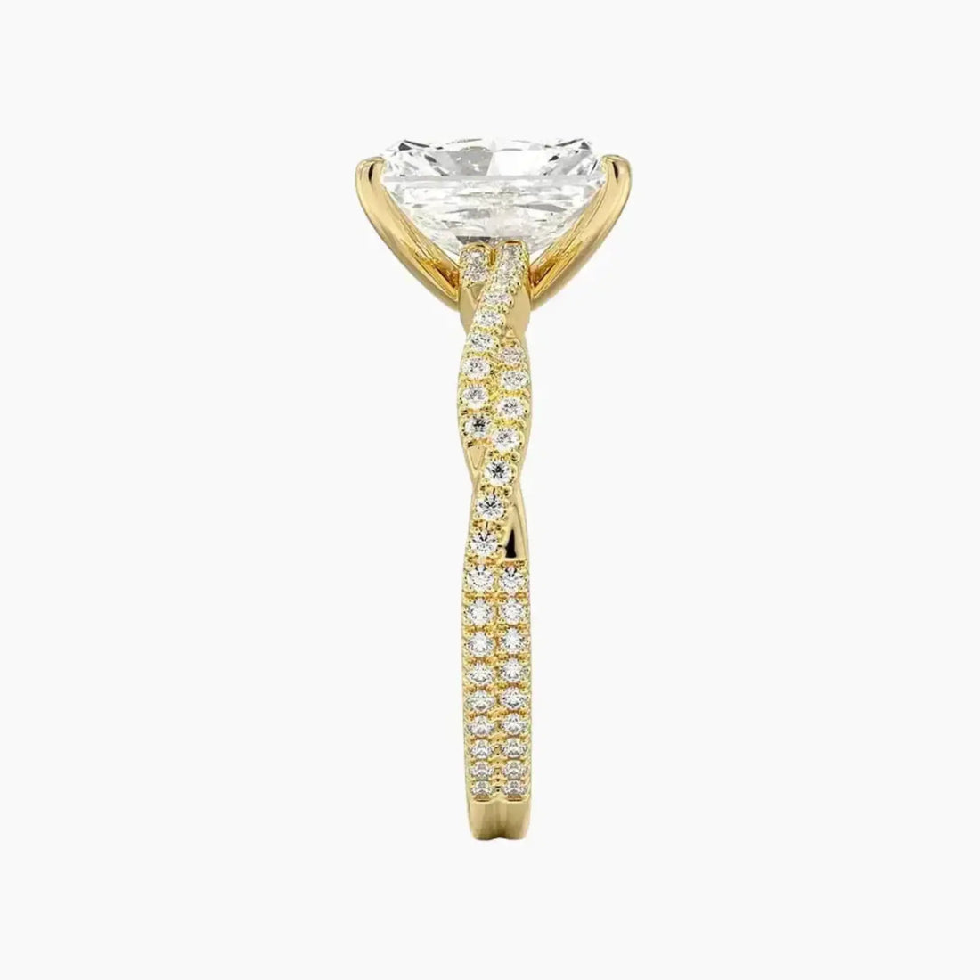 Cassia Radiant Designer 2 Carat Lab Grown Diamond Engagement Ring in 18K Rose Gold