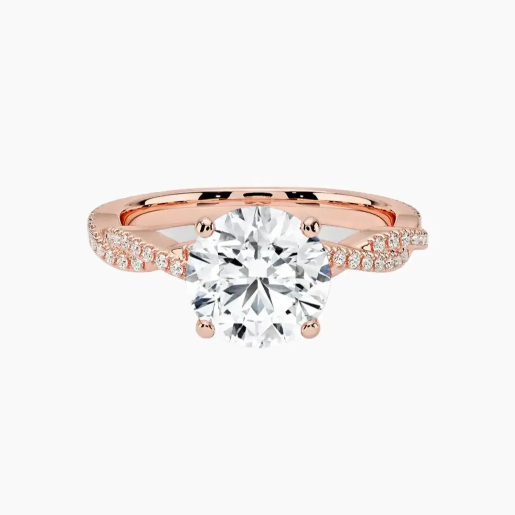 Cassia Round Designer Diamond Ring Setting in 14K White Gold