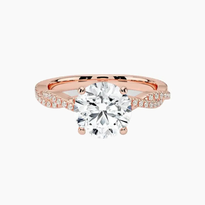 Briar Round Designer 1 Carat Lab Grown Diamond Engagement Ring in 18K Rose Gold