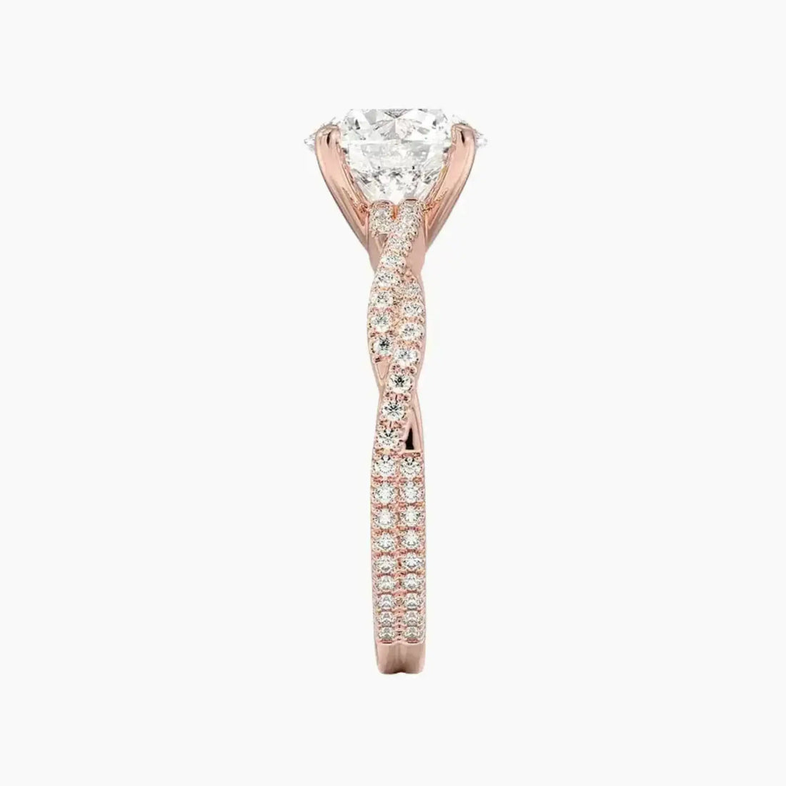 Briar Round Designer Diamond Ring Setting in 14K Rose Gold