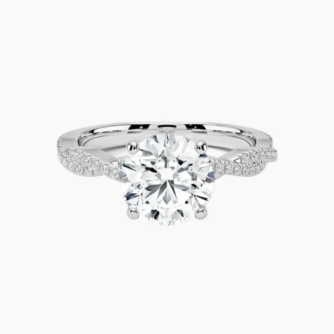 Briar Round Designer Diamond Ring Setting in 18K Rose Gold