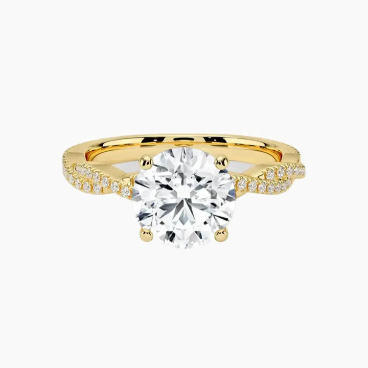 Briar Round Designer 2.5 Carat Lab Grown Diamond Engagement Ring in 18K Yellow Gold