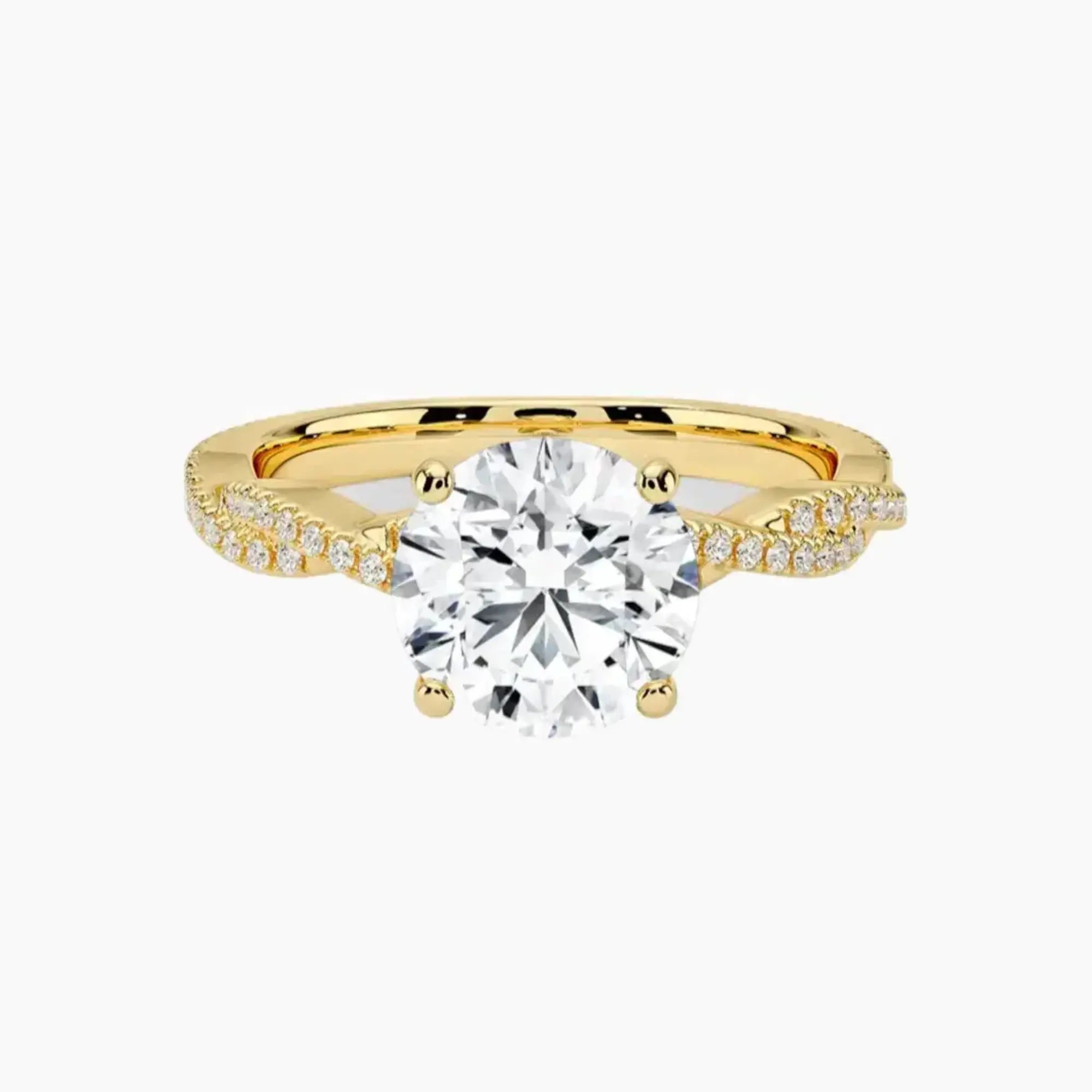 Cassia Round Designer Diamond Ring Setting in 14K Rose Gold