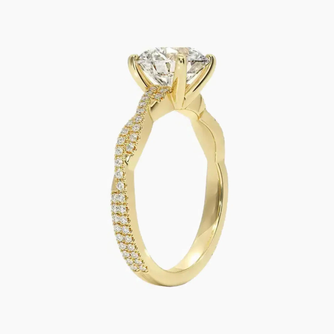 Briar Round Designer 2.5 Carat Lab Grown Diamond Engagement Ring in 18K Yellow Gold