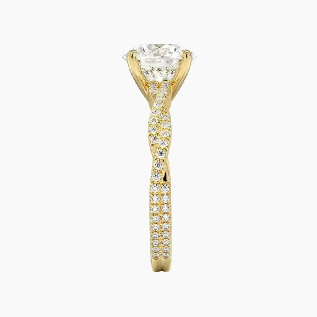 Briar Round Designer Diamond Ring Setting in 14K White Gold