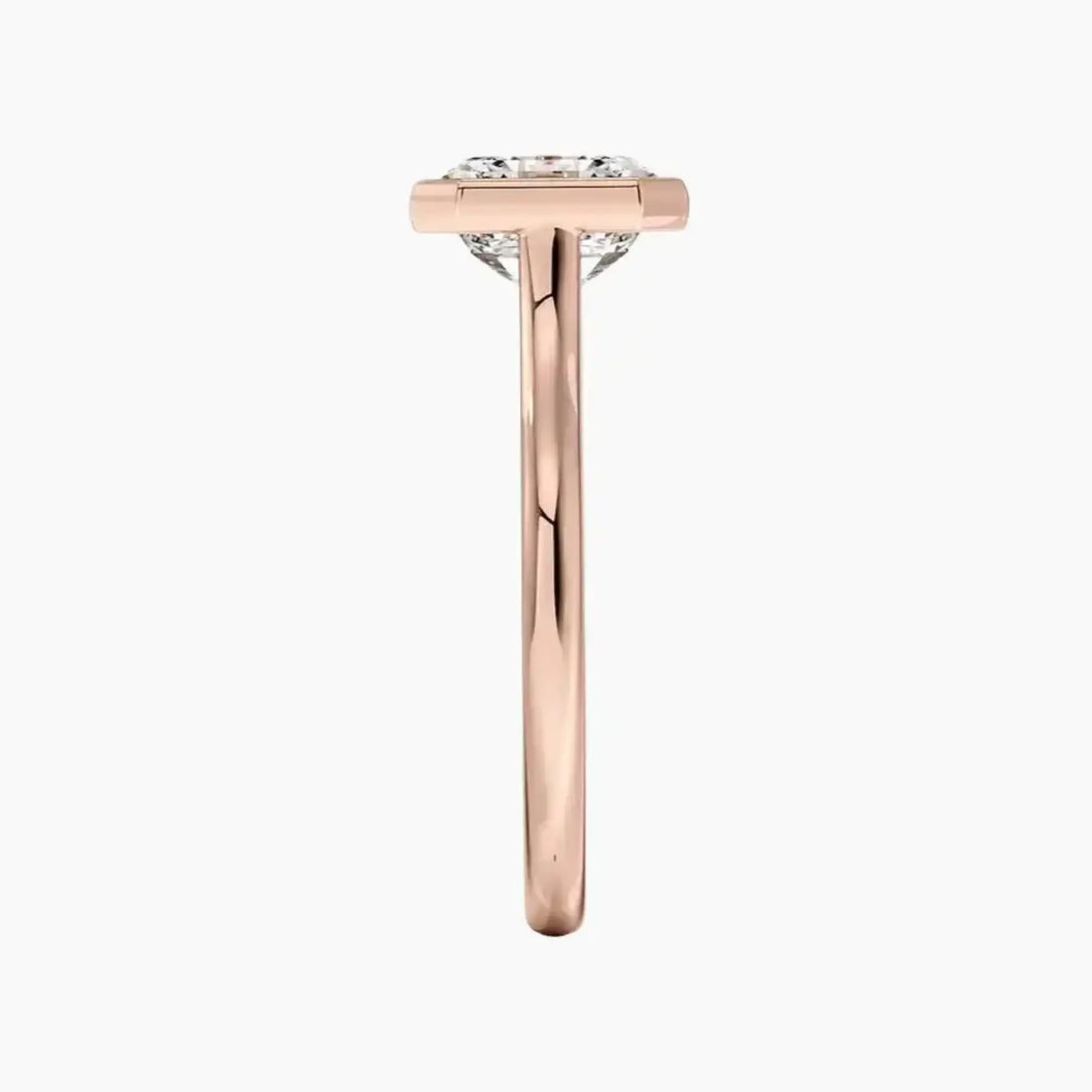Jovienne Asscher Solitaire 2.5 Carat Lab Grown Diamond Engagement Ring in 18K Yellow Gold
