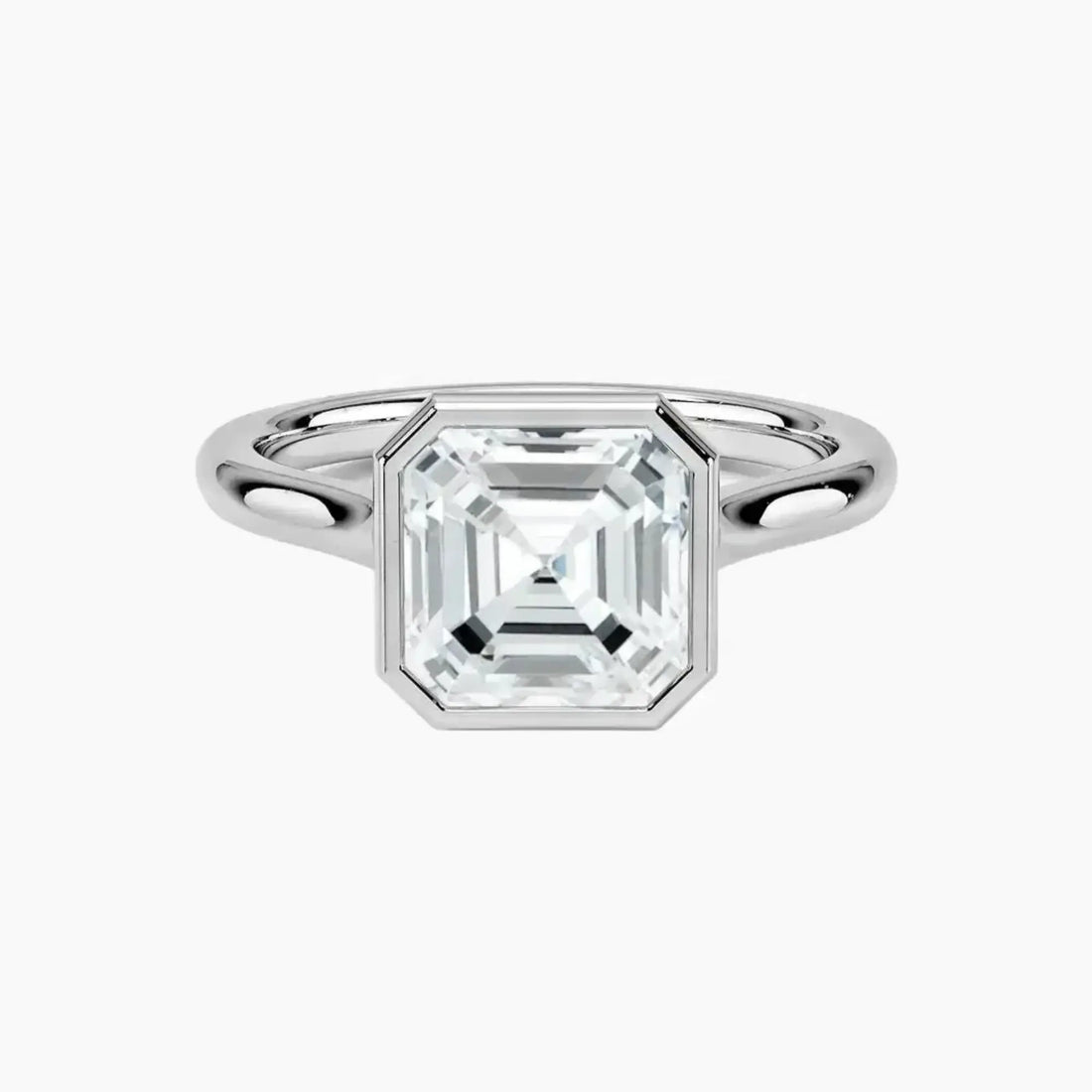 Jovienne Asscher Solitaire 1.5 Carat Lab Grown Diamond Engagement Ring in 14K White Gold