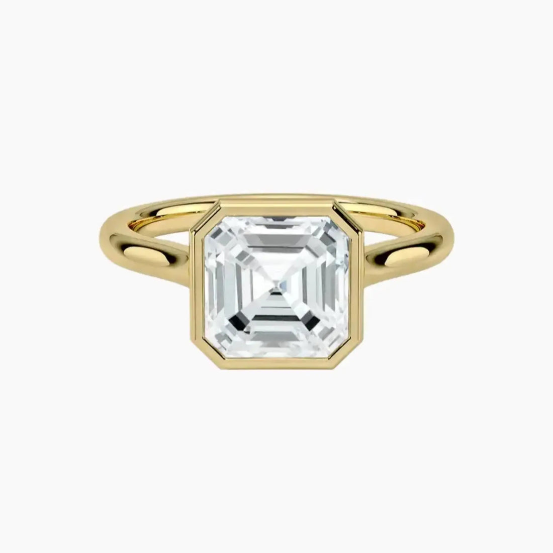Jovienne Asscher Solitaire Diamond Ring Setting in 18K Rose Gold