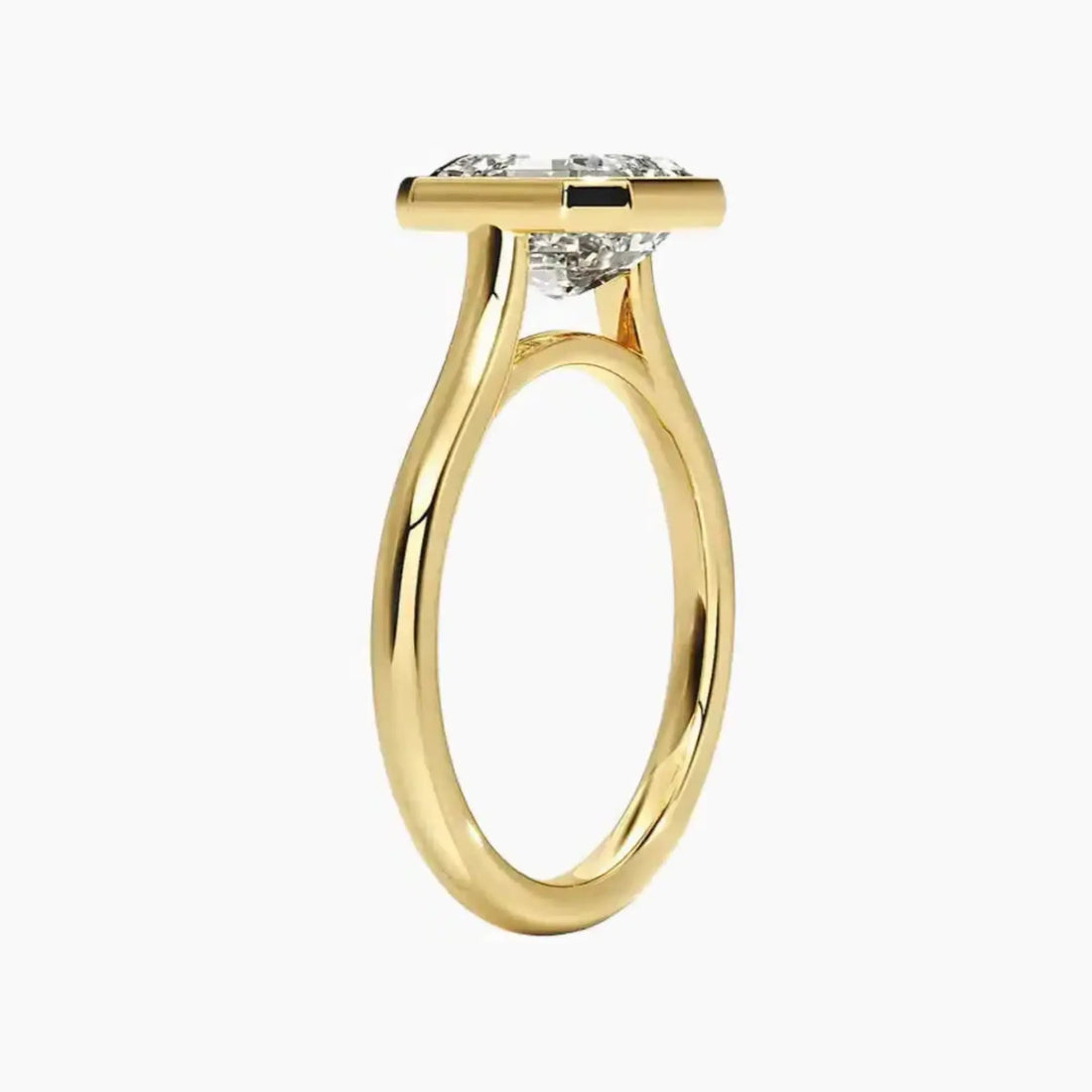 Jovienne Asscher Solitaire 1.5 Carat Lab Grown Diamond Engagement Ring in 14K White Gold