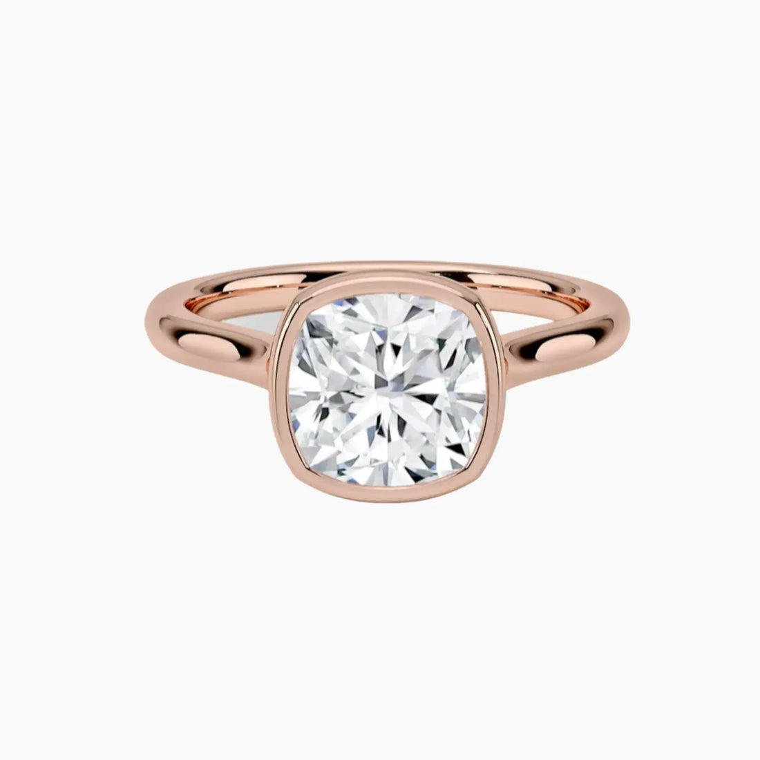 Jovienne Cushion Solitaire 2 Carat Lab Grown Diamond Engagement Ring in 14K Yellow Gold