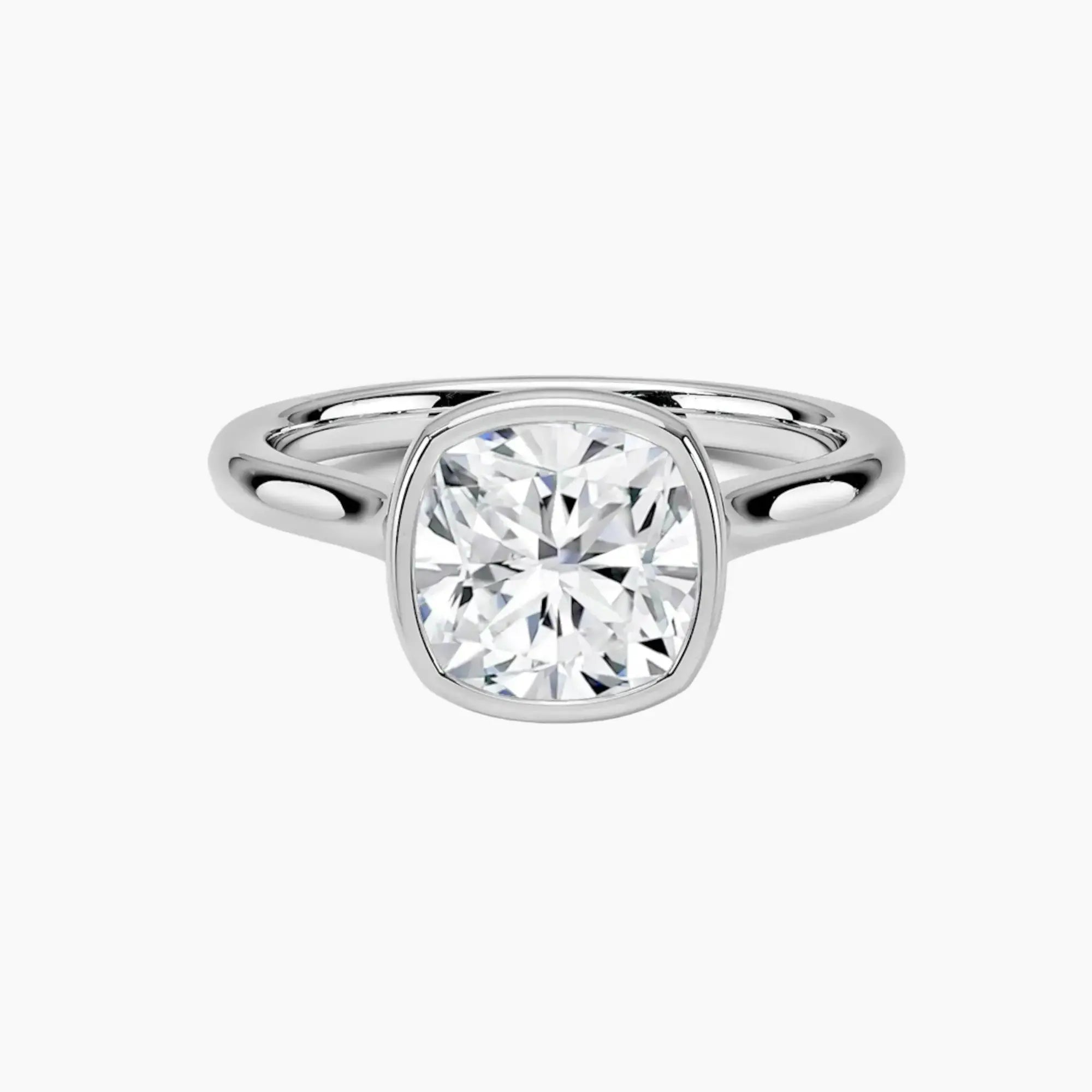Jovienne Cushion Solitaire 3 Carat Lab Grown Diamond Engagement Ring in 18K Rose Gold