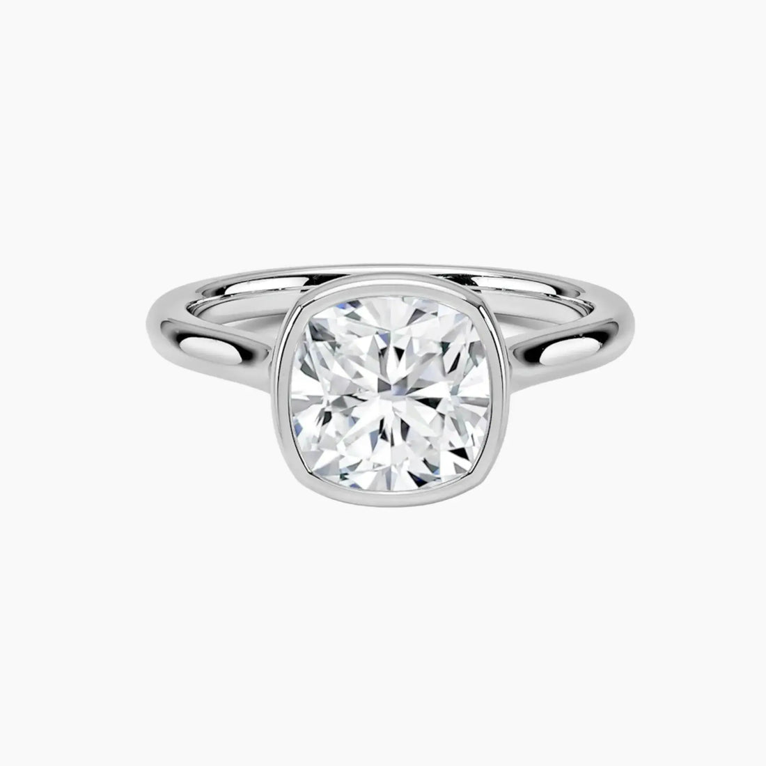 Jovienne Cushion Solitaire 3 Carat Lab Grown Diamond Engagement Ring in 18K Rose Gold