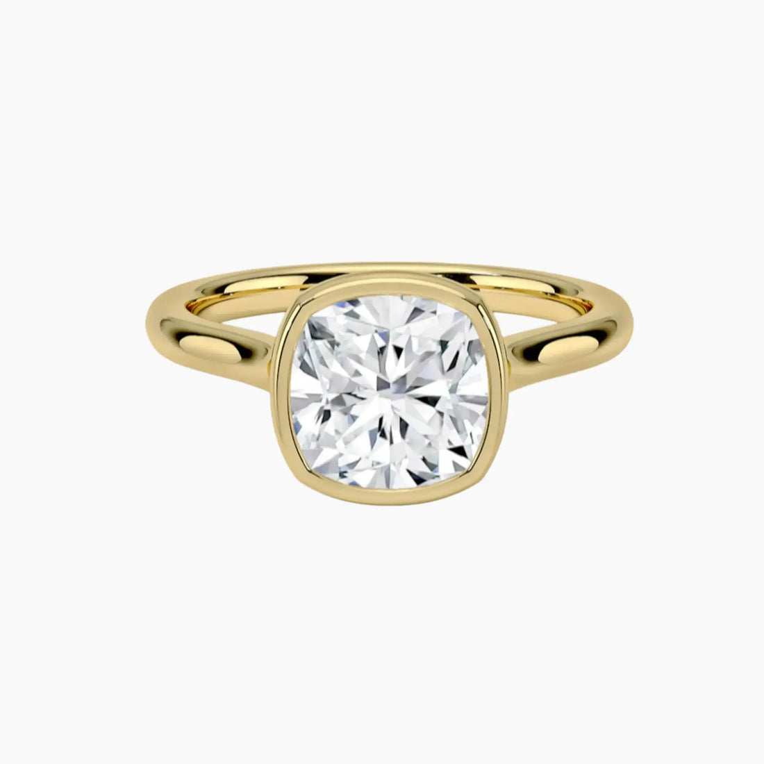 Jovienne Cushion Solitaire Diamond Ring Setting in 14K Yellow Gold