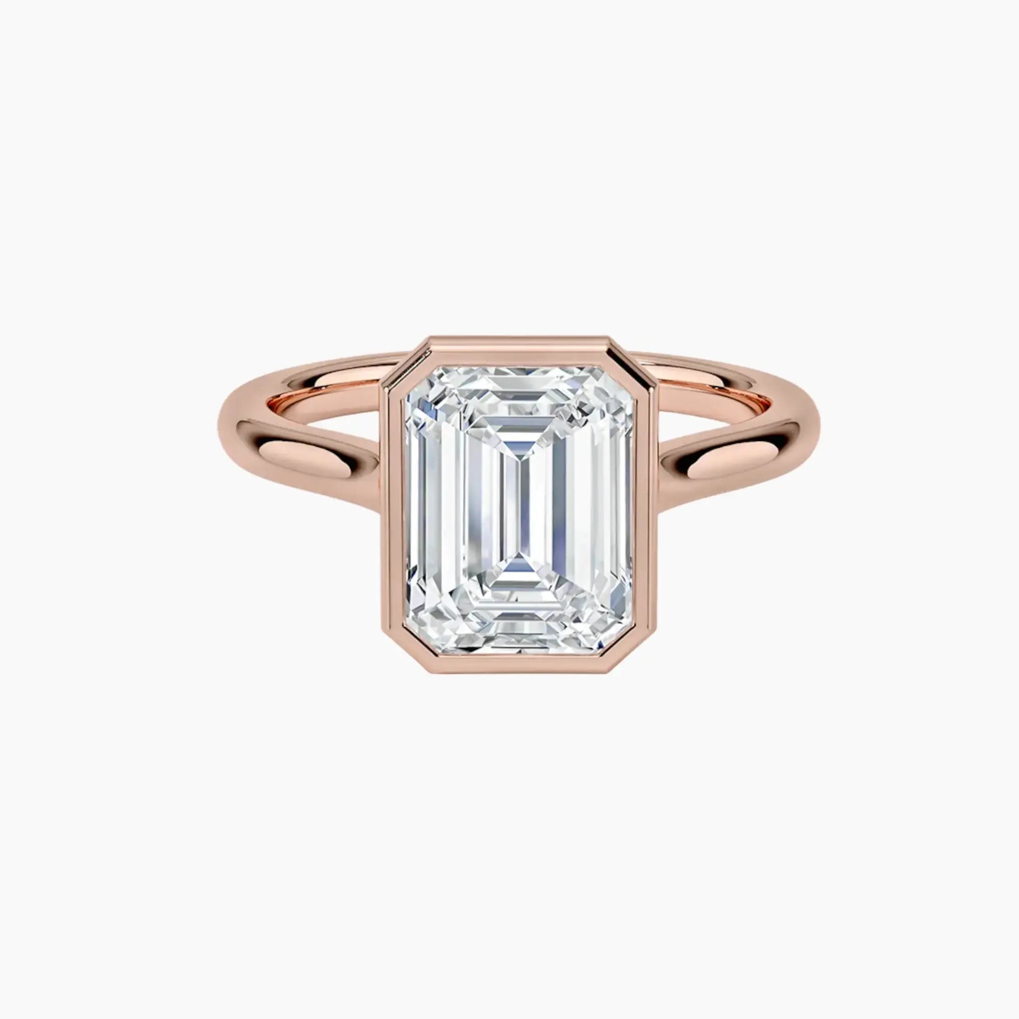 Jovienne Emerald Solitaire Diamond Ring Setting in 14K White Gold