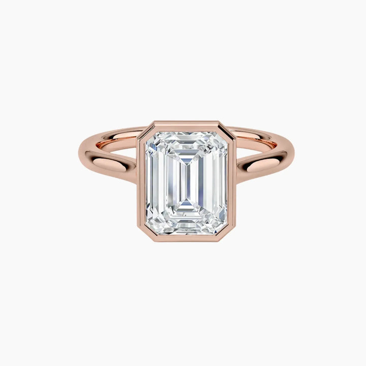 Jovienne Emerald Solitaire 3 Carat Lab Grown Diamond Engagement Ring in 18K Rose Gold