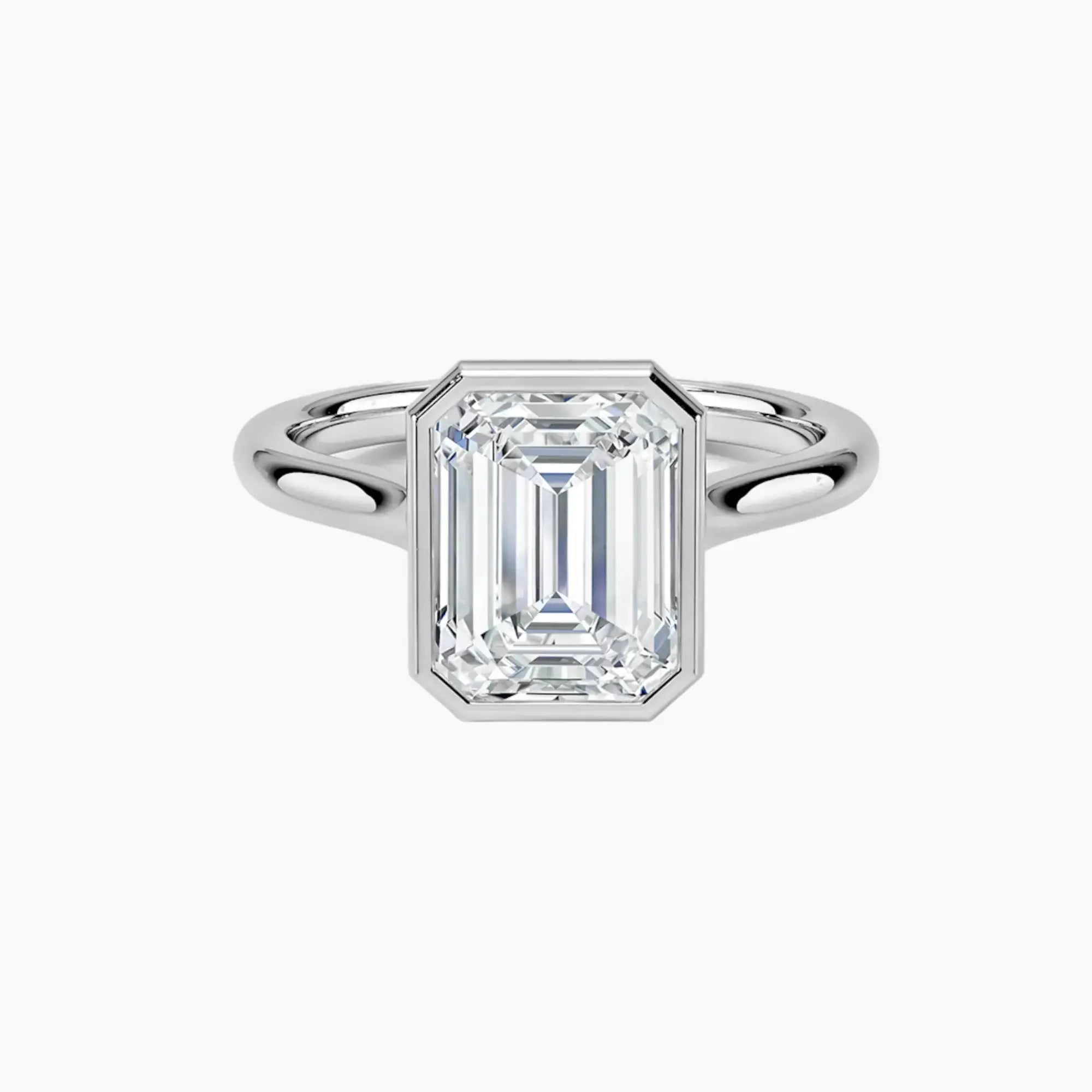 Jovienne Emerald Solitaire 1 Carat Lab Grown Diamond Engagement Ring in 18K White Gold