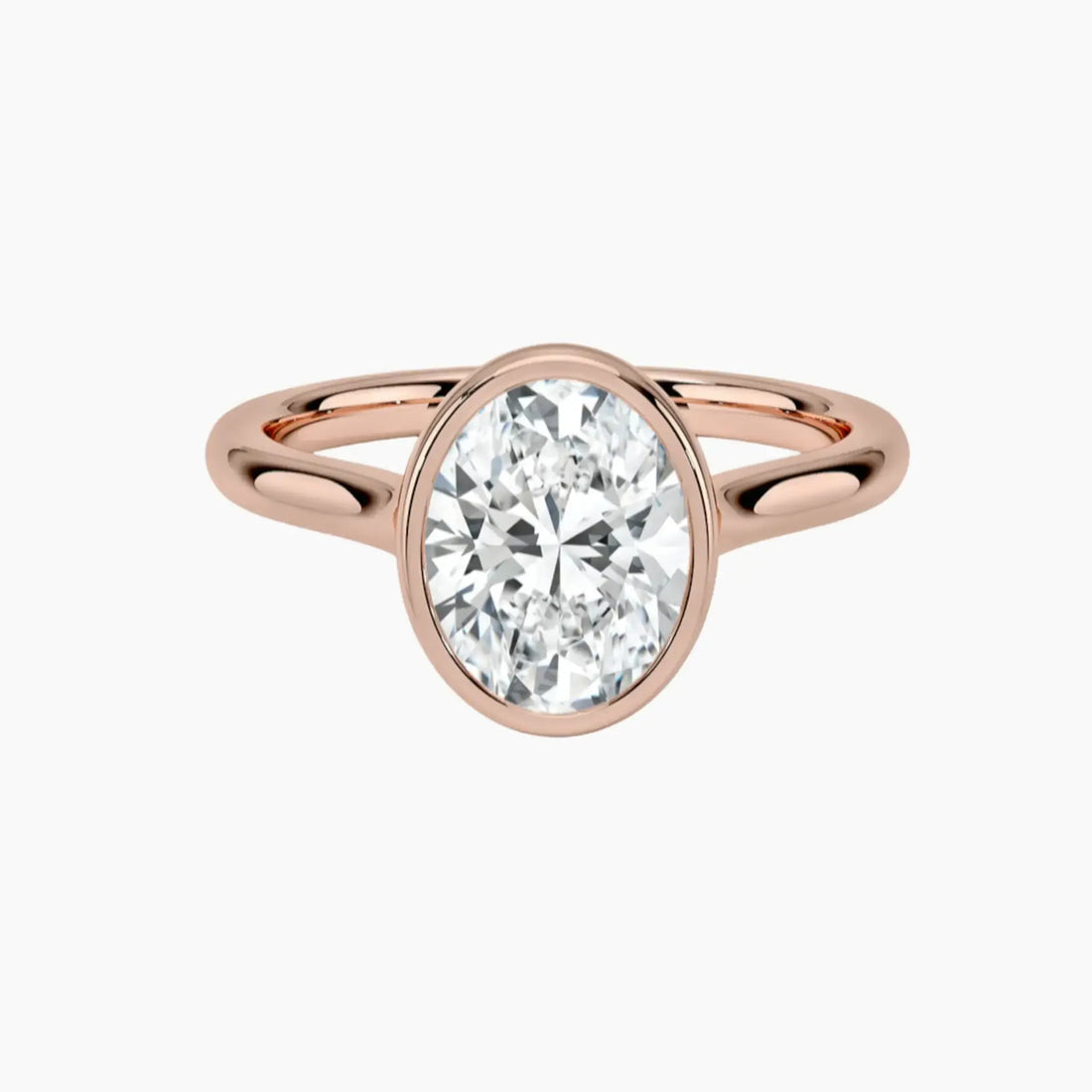 Jovienne Oval Solitaire 2.5 Carat Lab Grown Diamond Engagement Ring in 18K Yellow Gold