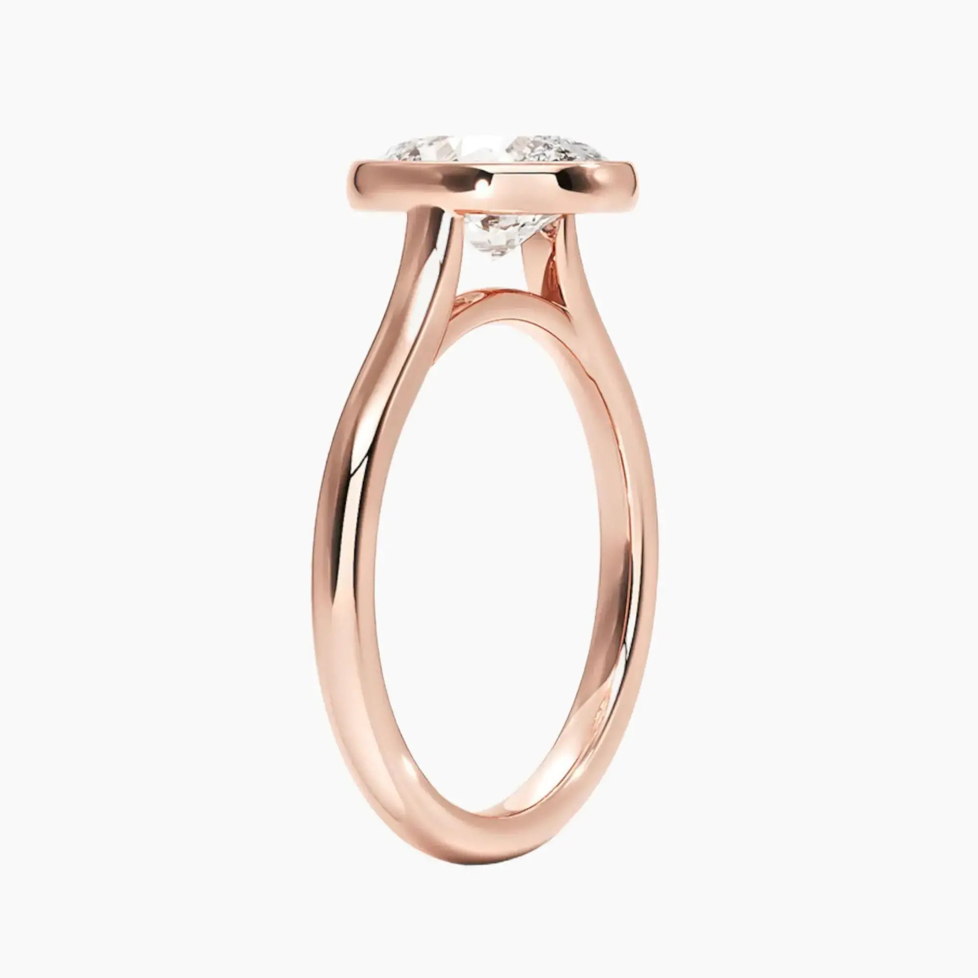 Jovienne Oval Solitaire Diamond Ring Setting in 14K Rose Gold