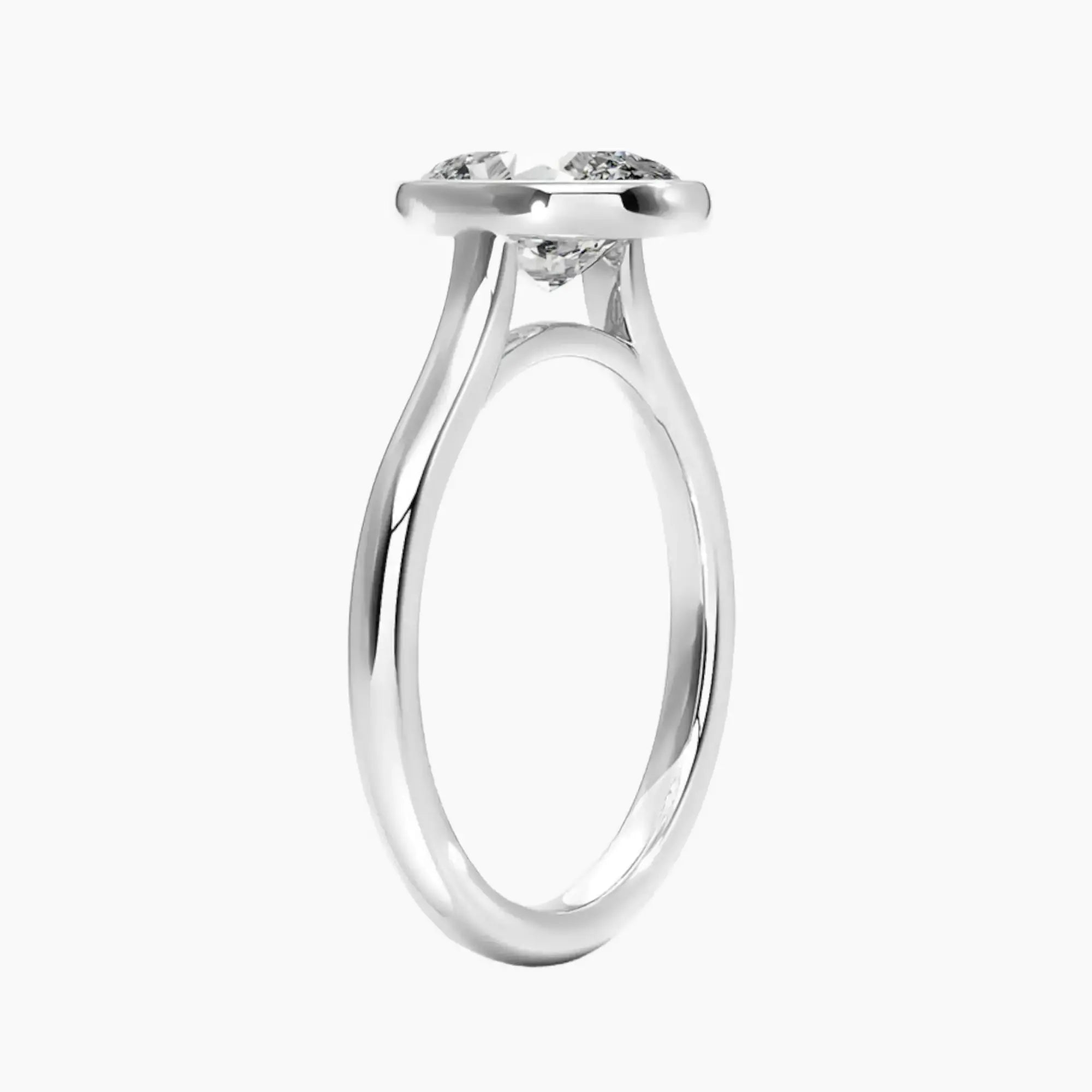 Jovienne Oval Solitaire Diamond Ring Setting in 14K White Gold