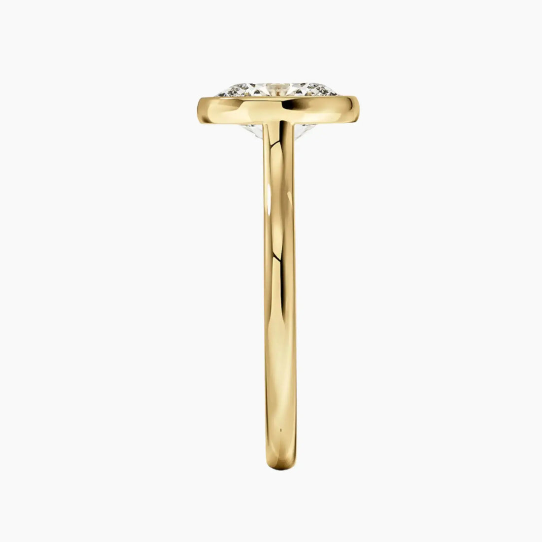 Jovienne Oval Solitaire Diamond Ring Setting in 18K Yellow Gold