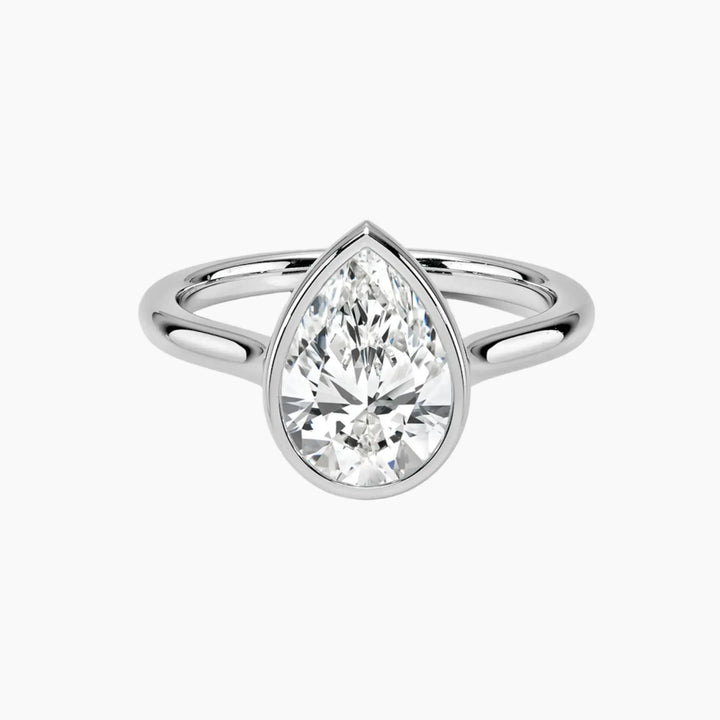 Jovienne Pear Solitaire 1.5 Carat Lab Grown Diamond Engagement Ring in 14K White Gold