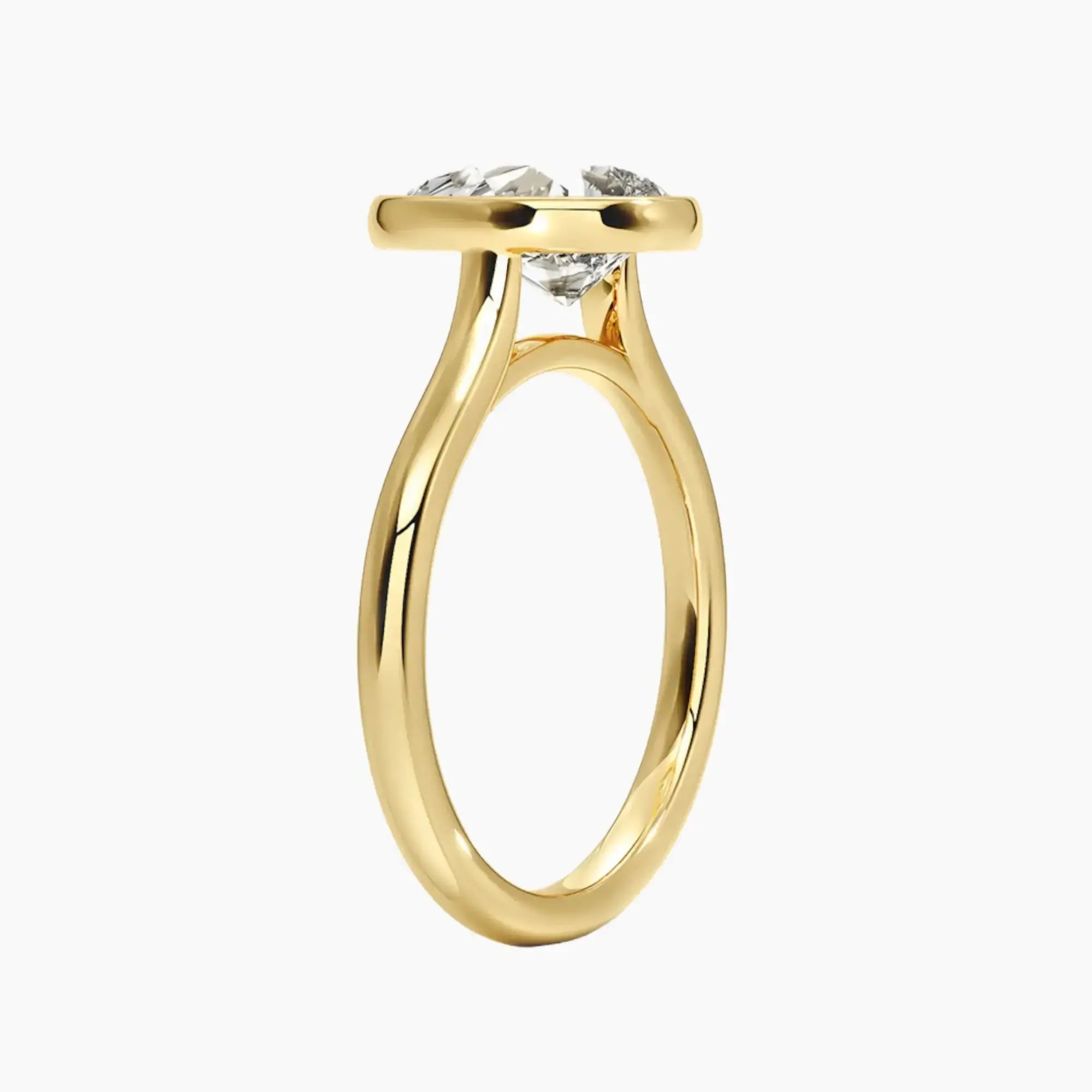 Jovienne Pear Solitaire 2 Carat Lab Grown Diamond Engagement Ring in 18K Yellow Gold
