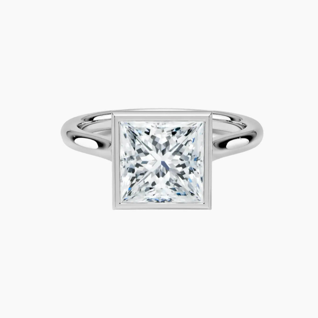 Jovienne Princess Solitaire 2.5 Carat Lab Grown Diamond Engagement Ring in 14K White Gold