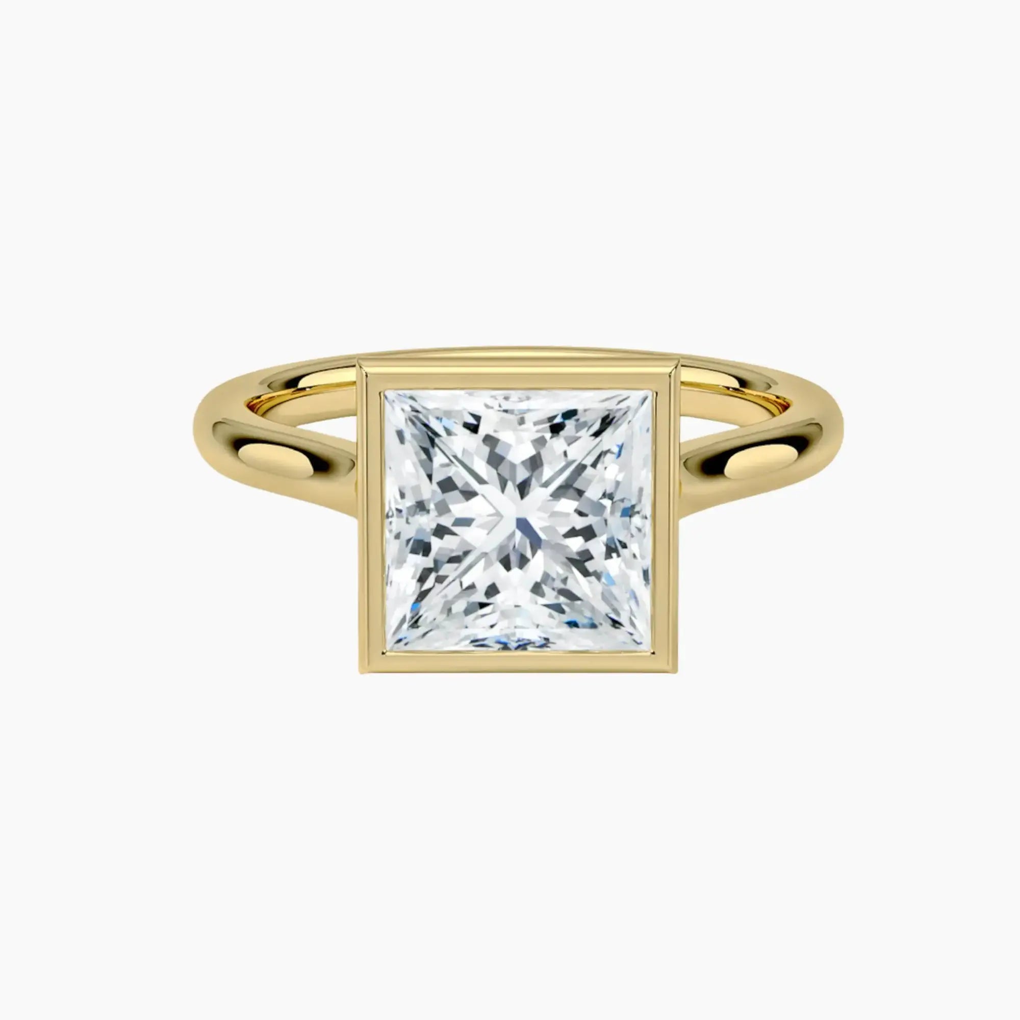 Jovienne Princess Solitaire 3 Carat Lab Grown Diamond Engagement Ring in 18K Rose Gold