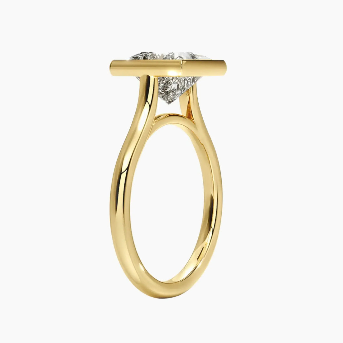 Jovienne Princess Solitaire 2.5 Carat Lab Grown Diamond Engagement Ring in 18K White Gold