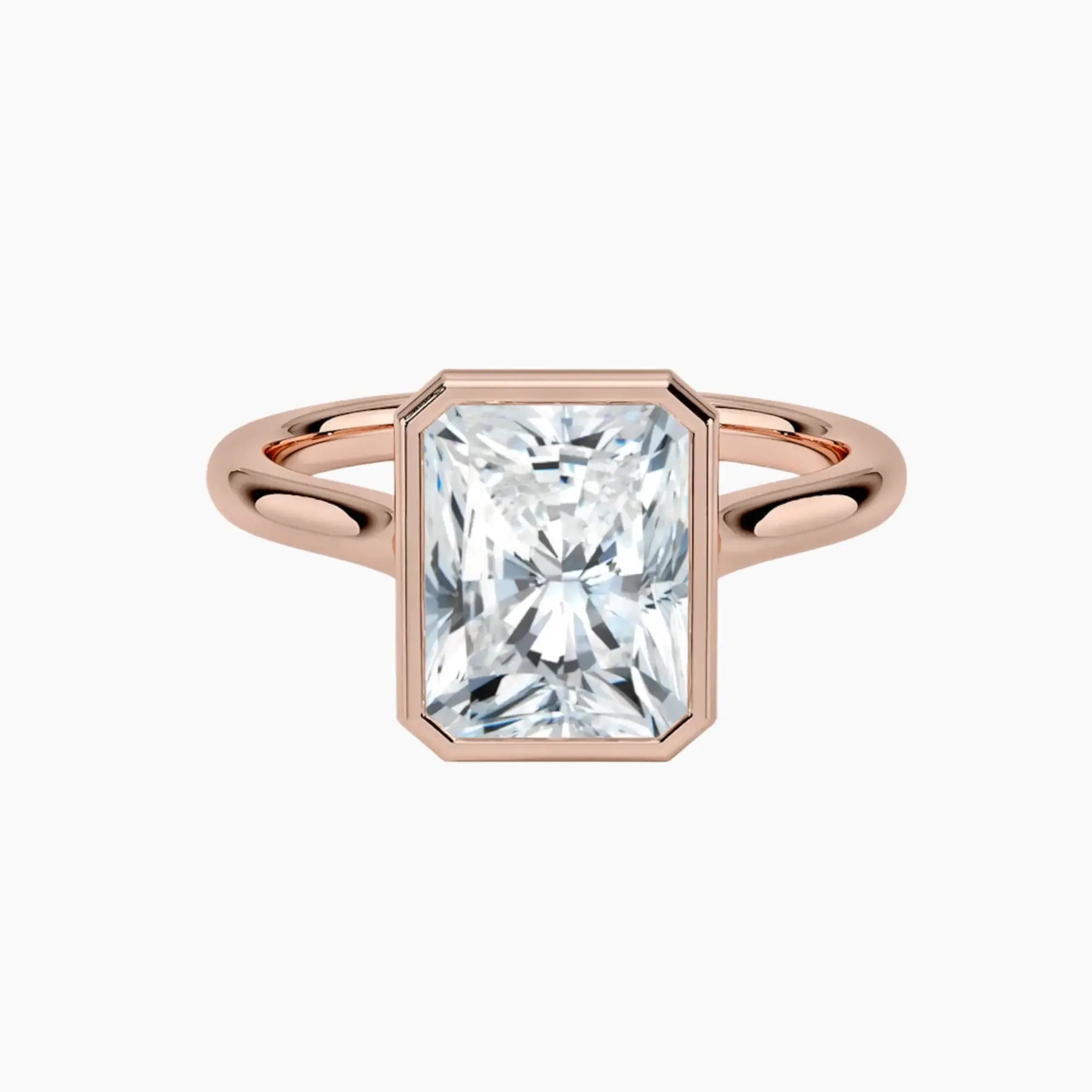Jovienne Radiant Solitaire 3 Carat Lab Grown Diamond Engagement Ring in 18K Rose Gold