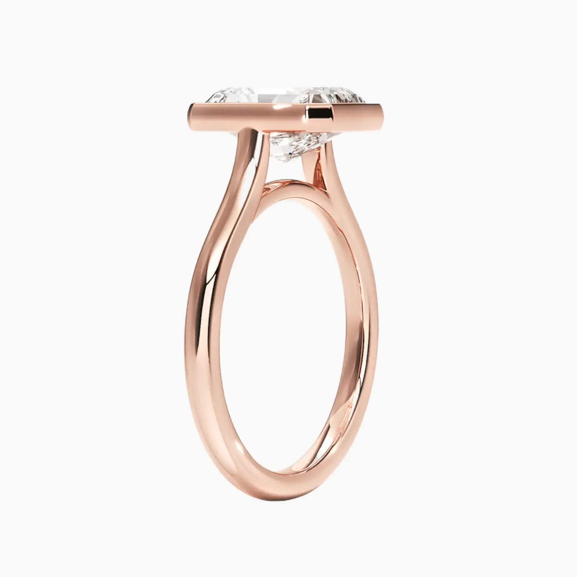Jovienne Radiant Solitaire Diamond Ring Setting in 18K Yellow Gold