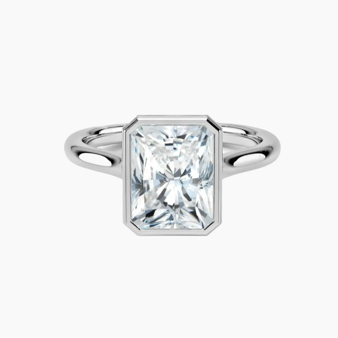 Jovienne Radiant Solitaire Diamond Ring Setting in 18K White Gold