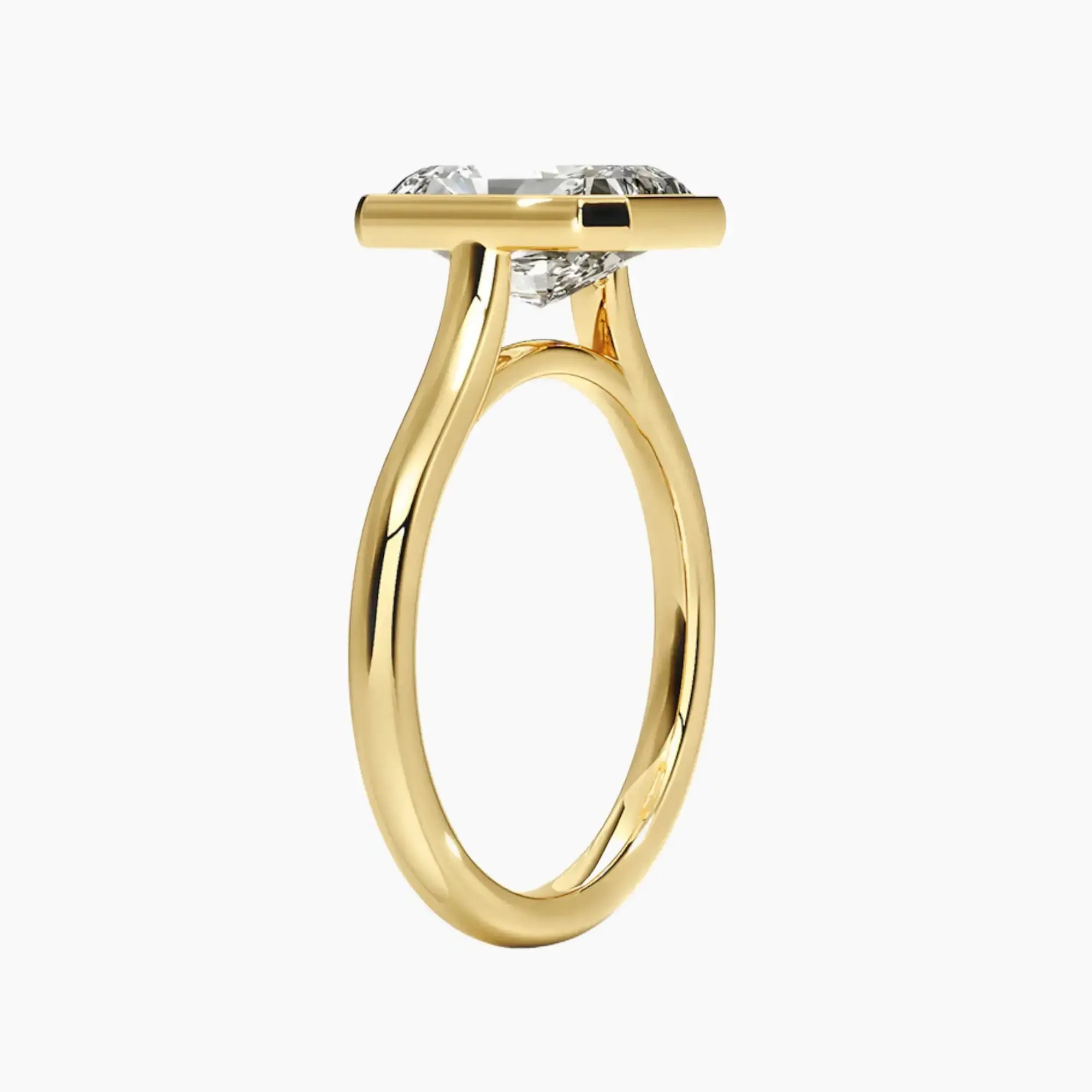Jovienne Radiant Solitaire 2.5 Carat Lab Grown Diamond Engagement Ring in 14K Rose Gold
