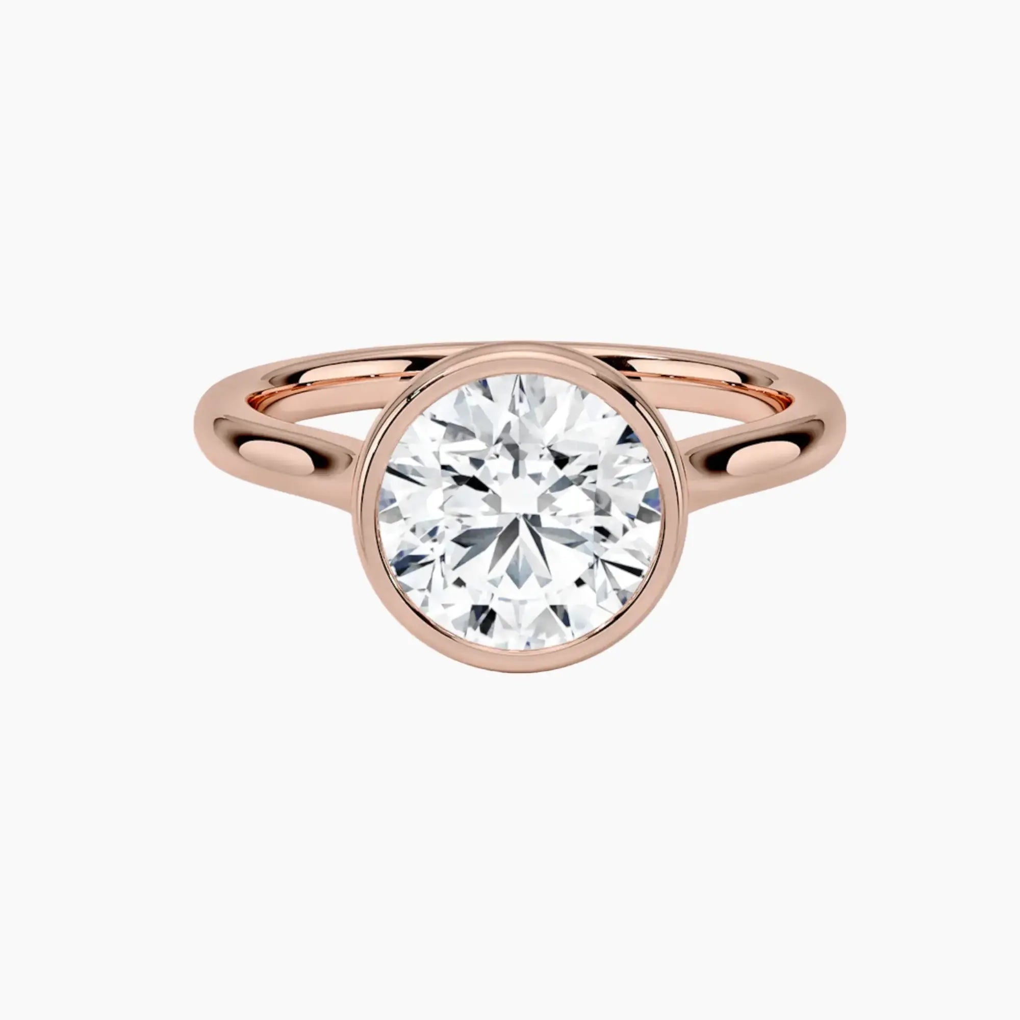 Jovienne Round Solitaire 3 Carat Lab Grown Diamond Engagement Ring in 14K Yellow Gold