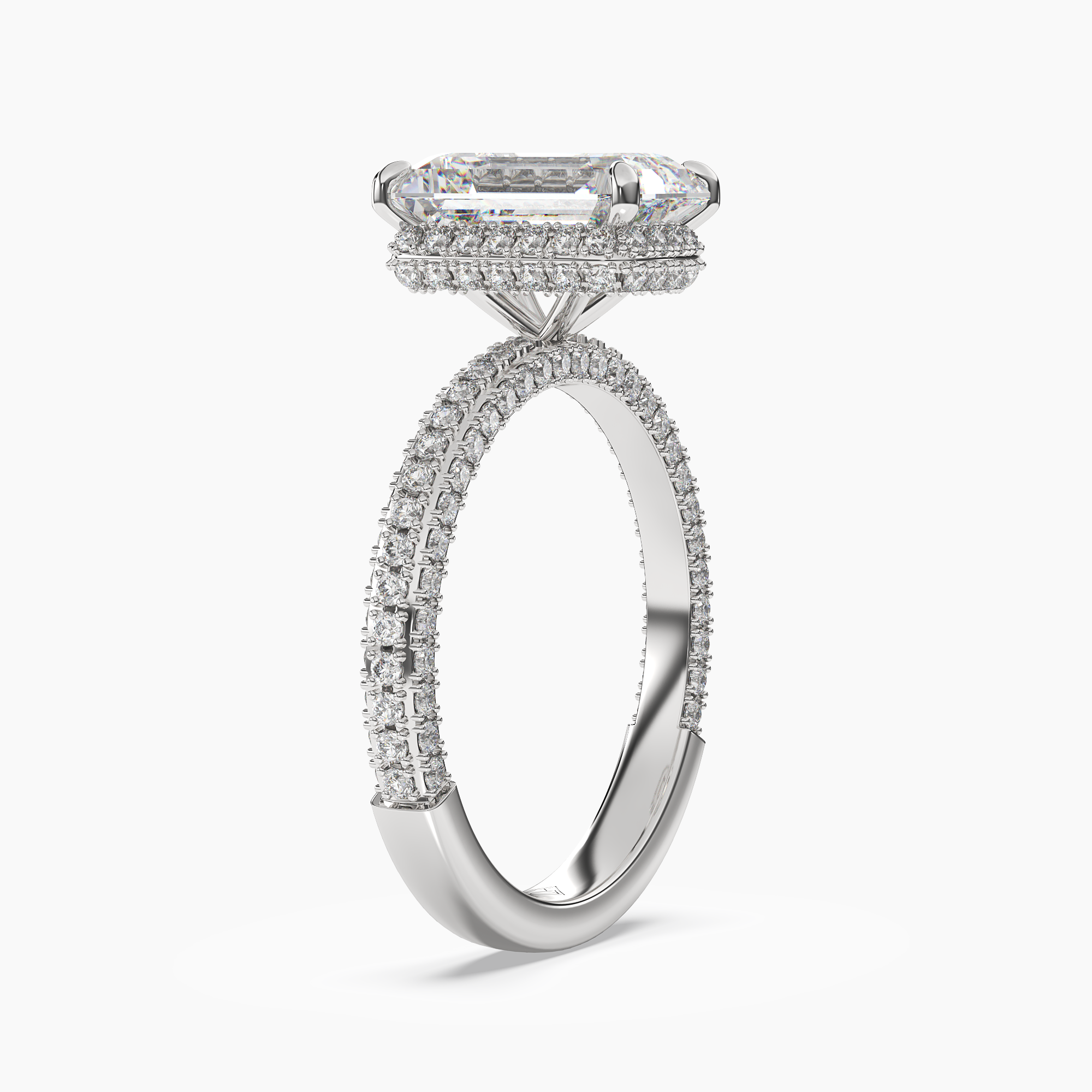 Vesper Emerald Hidden Halo 1 Carat Lab Grown Diamond Engagement Ring in 14K Rose Gold