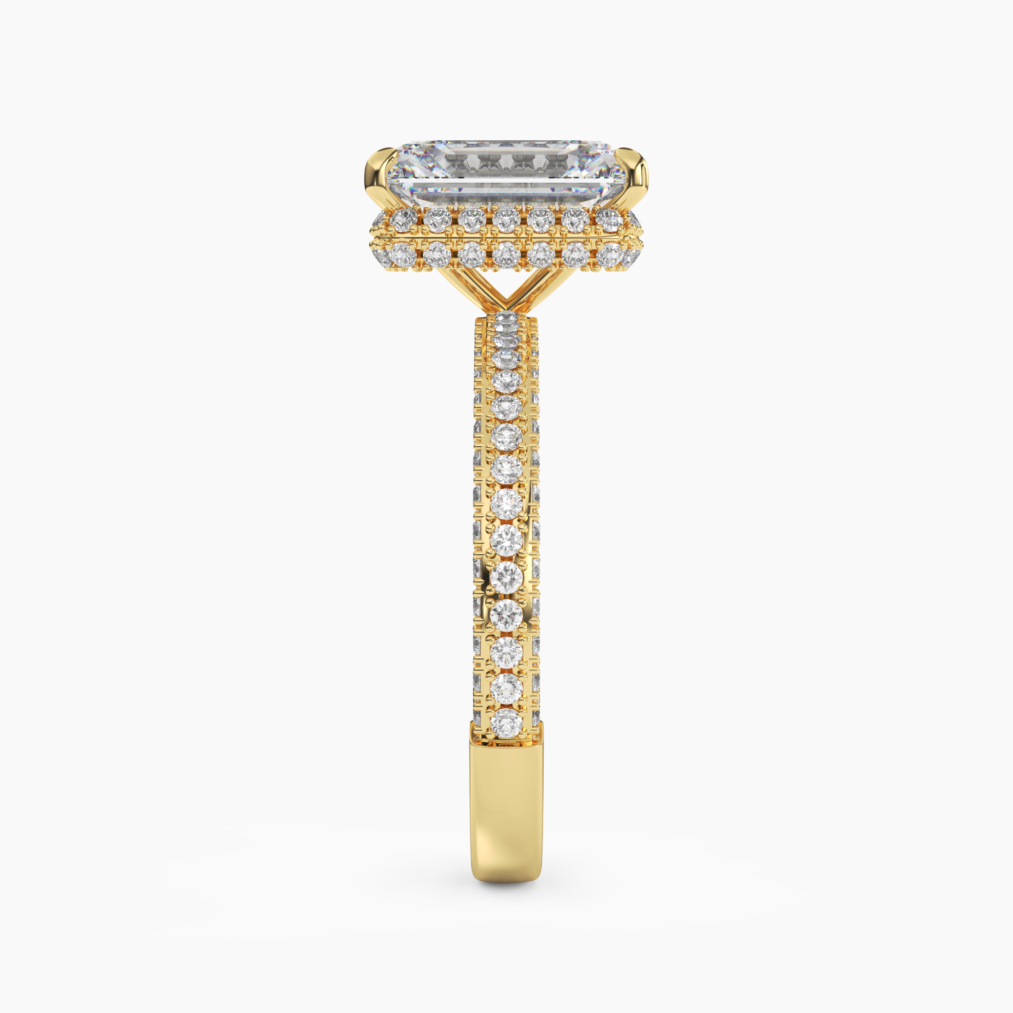 Vesper Emerald Hidden Halo 2 Carat Lab Grown Diamond Engagement Ring in 18K Rose Gold