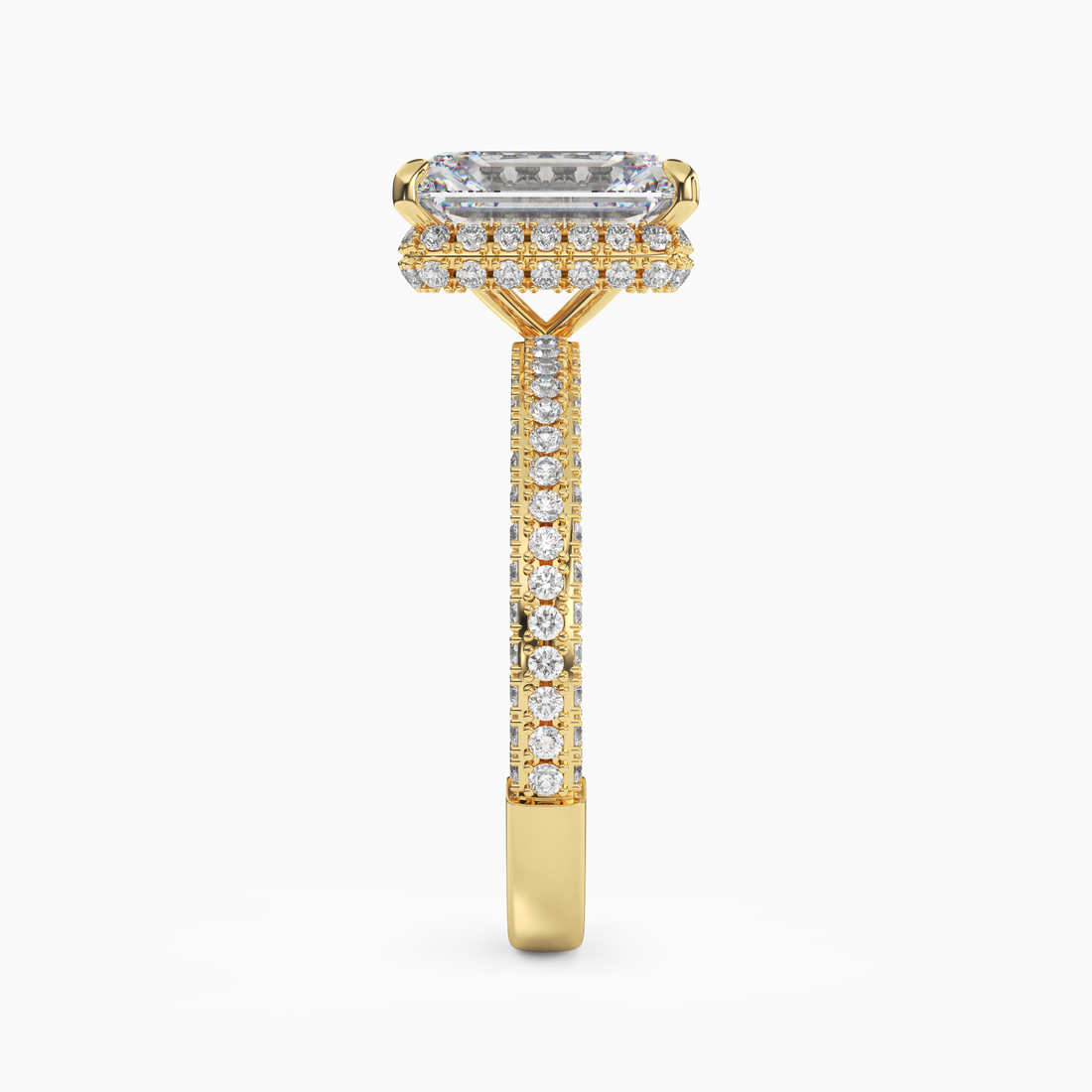 Vesper Emerald Hidden Halo 1.5 Carat Lab Grown Diamond Engagement Ring in 18K Rose Gold