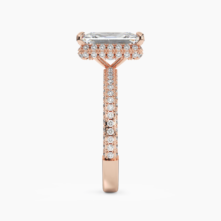 Vesper Radiant Hidden Halo 1 Carat Lab Grown Diamond Engagement Ring in 18K Yellow Gold