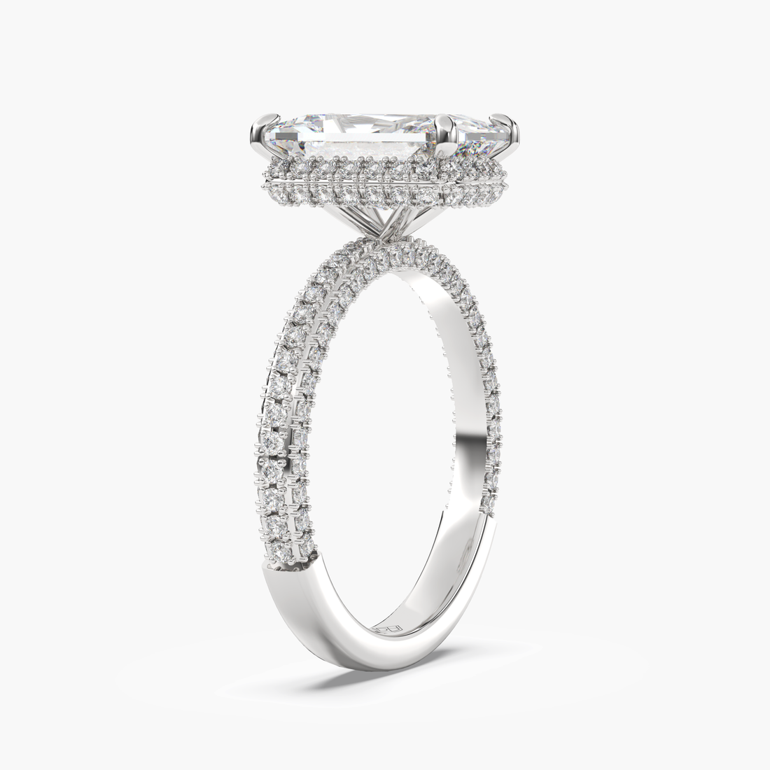 Vesper Radiant Hidden Halo 1.5 Carat Lab Grown Diamond Engagement Ring in 18K Yellow Gold