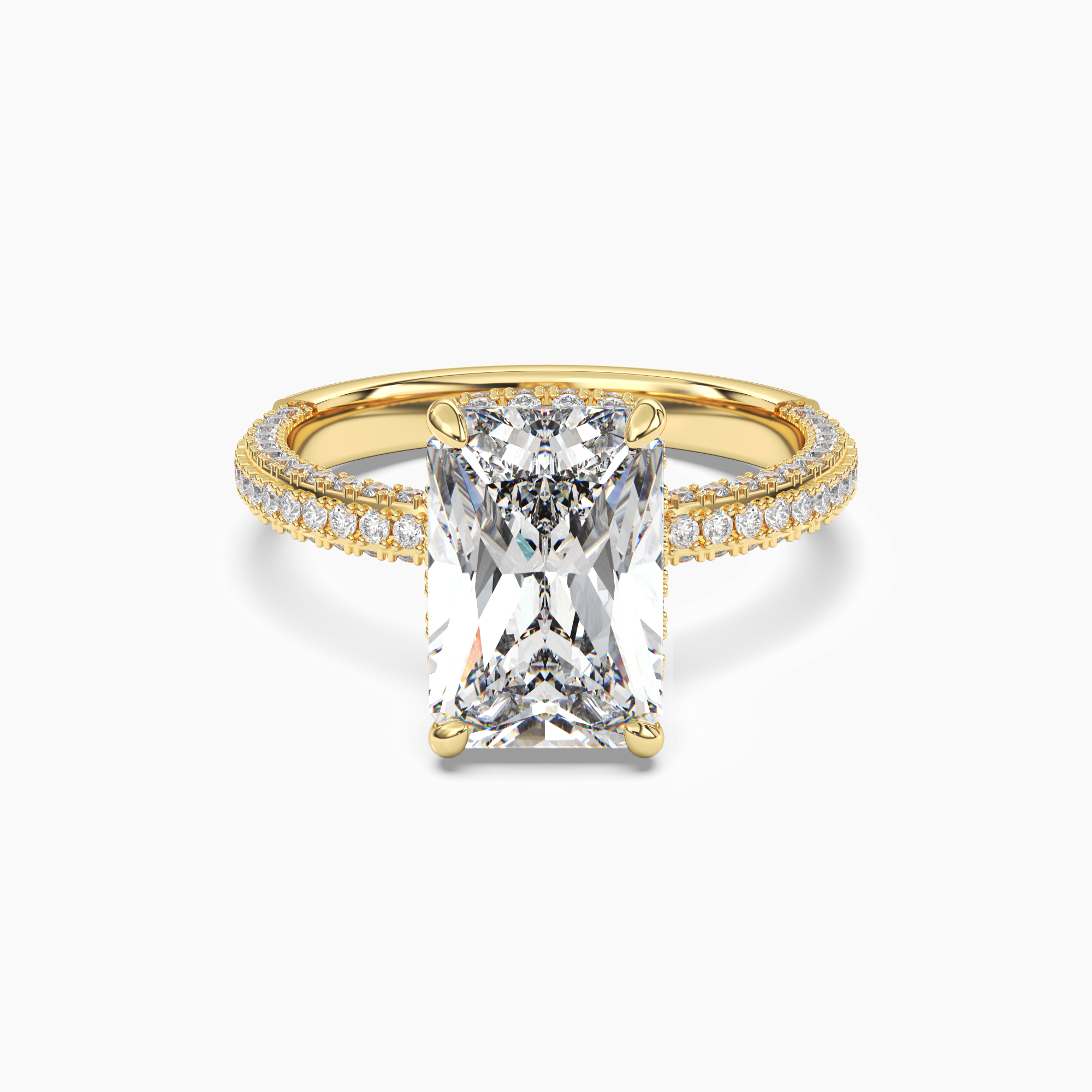Vesper Radiant Hidden Halo 1.5 Carat Lab Grown Diamond Engagement Ring in 14K Yellow Gold